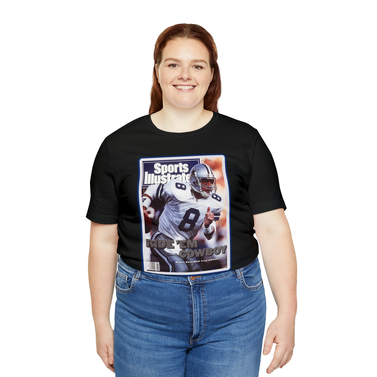 90s Throwback Dallas Cowboys Troy Aikman Sports Illustrated Magazine Unisex Jersey Short Sleeve Tee