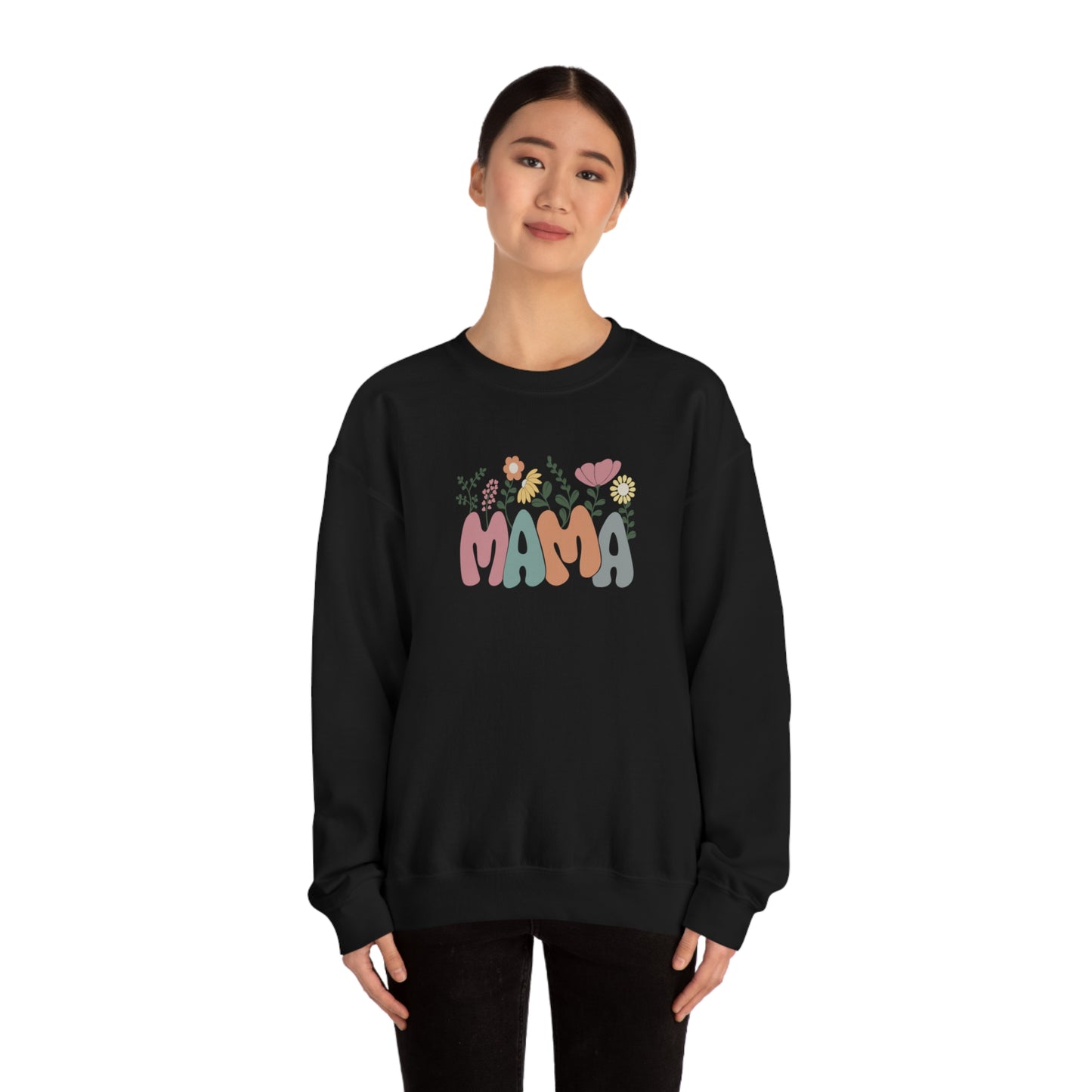 Mama Floral Unisex DryBlend® Crewneck Sweatshirt