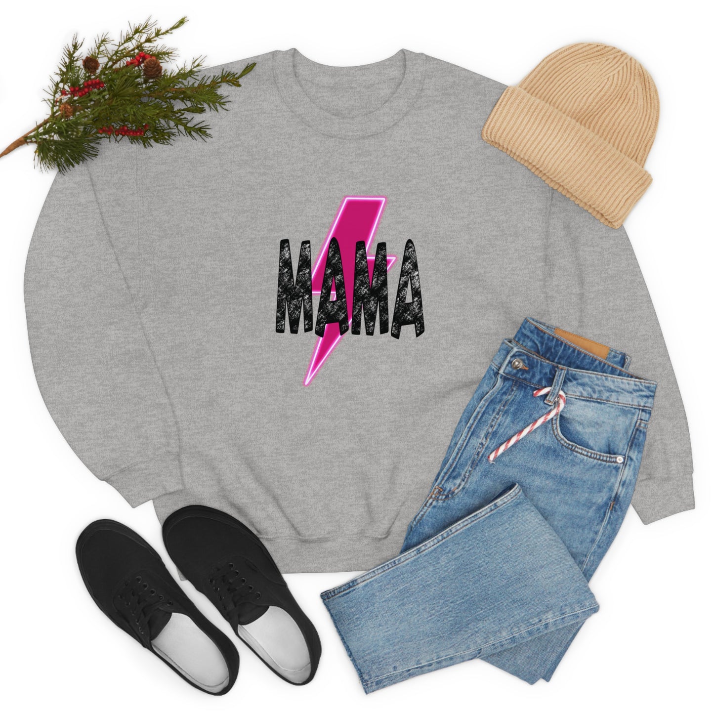 Mama Mommy & Me Matching Set Unisex DryBlend® Crewneck Sweatshirt