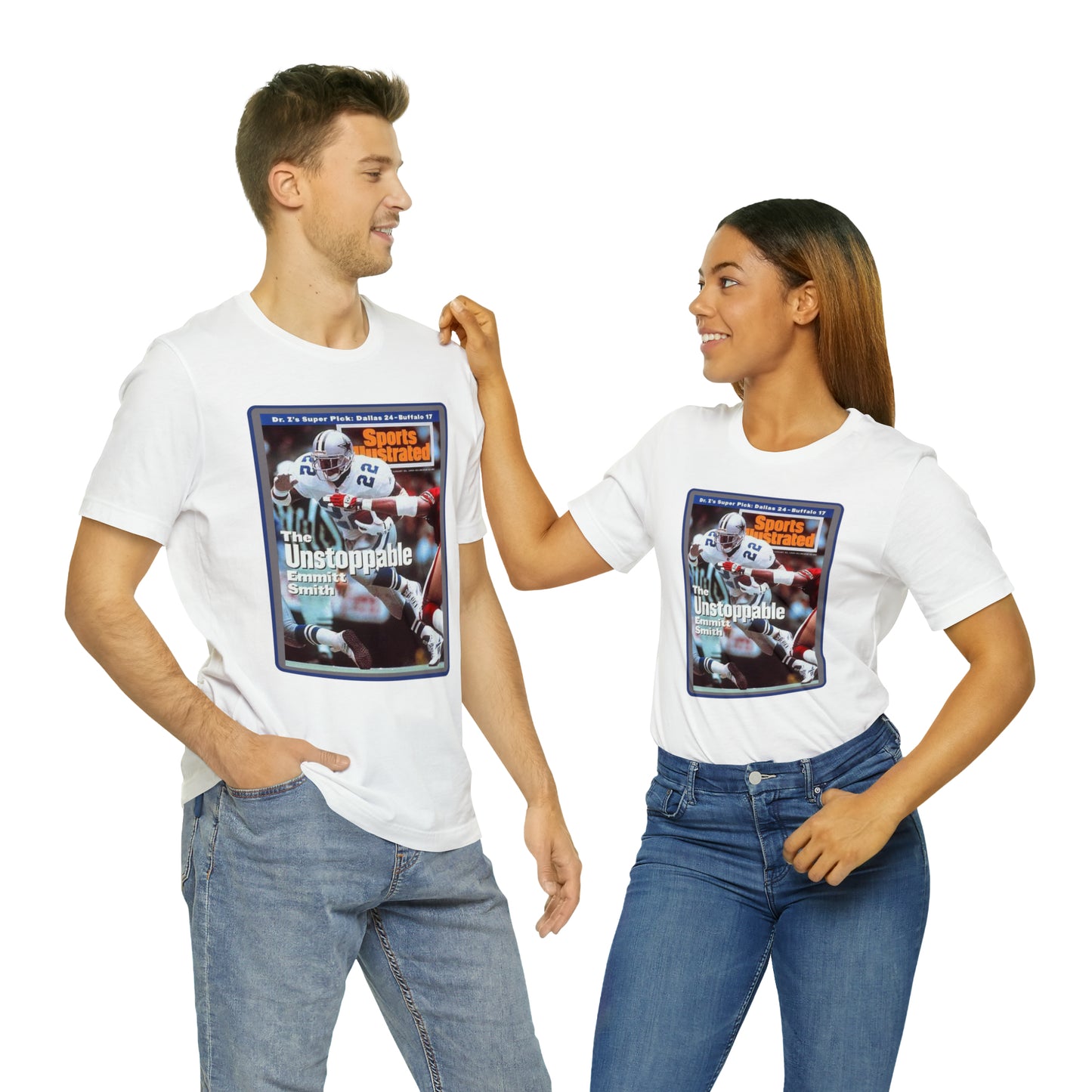 90s Throwback Dallas Cowboys Emmitt Smith v3 Sports Illustrated Magazine Unisex Jersey Short Sleeve Tee