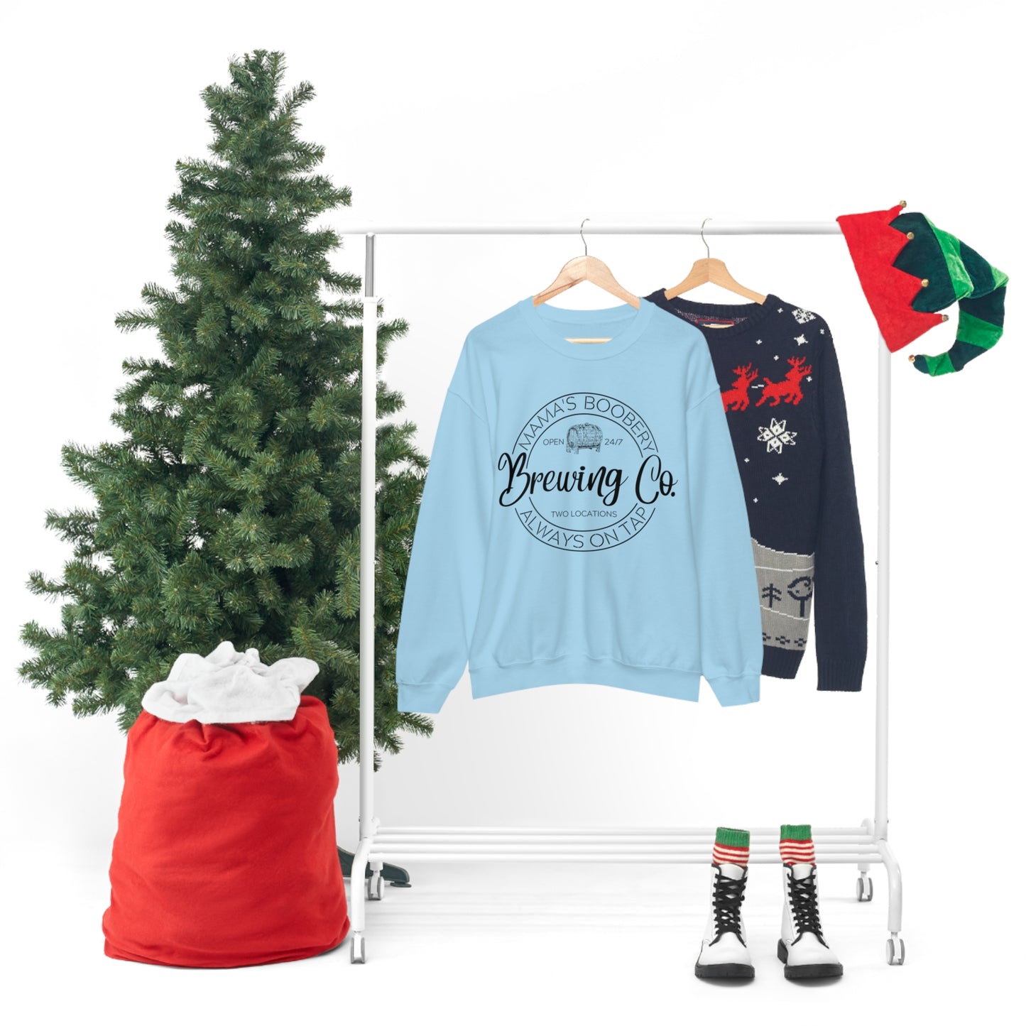 Moms Boobery Brewery Unisex DryBlend® Crewneck Sweatshirt