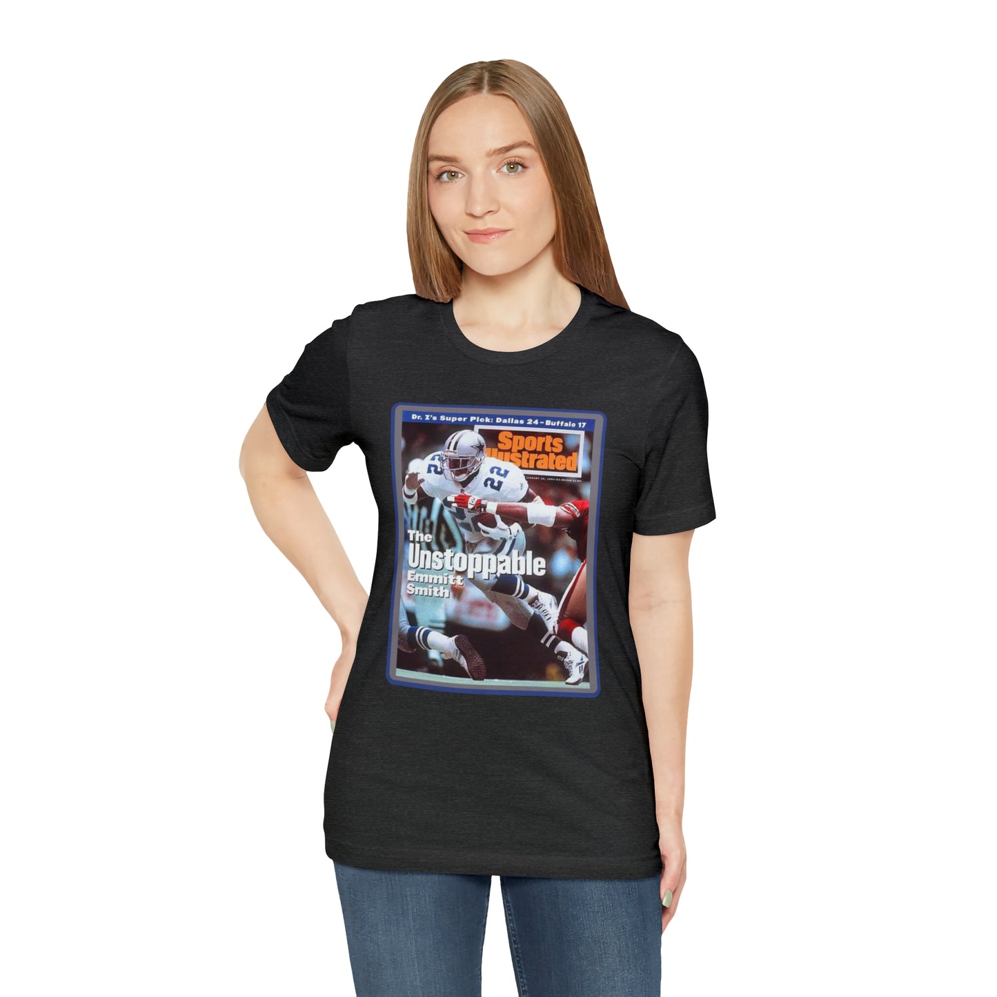 90s Throwback Dallas Cowboys Emmitt Smith v3 Sports Illustrated Magazine Unisex Jersey Short Sleeve Tee
