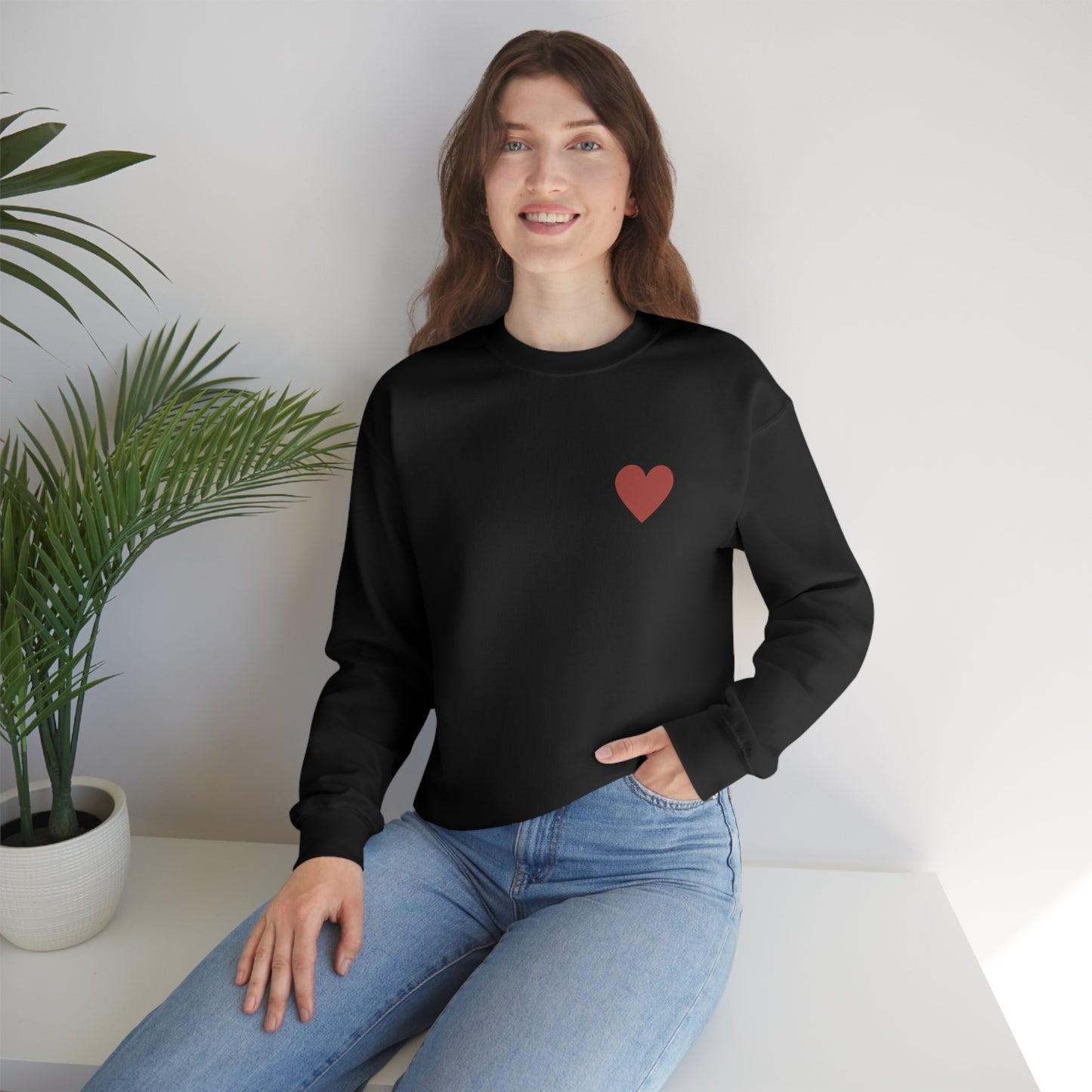 Heart Self Love Club Valentines Day Unisex Heavy Blend Crewneck Sweatshirt Front/Back Print