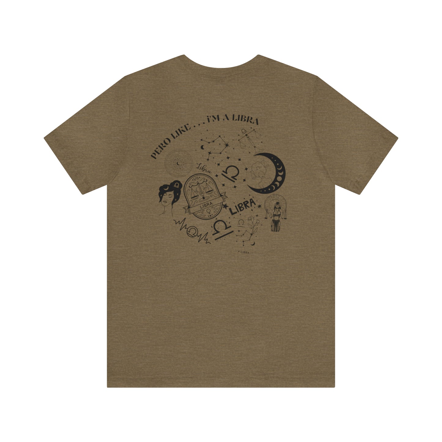 Zodiac Libra - Astrology Unisex Jersey Short Sleeve Tee Front/Back Print