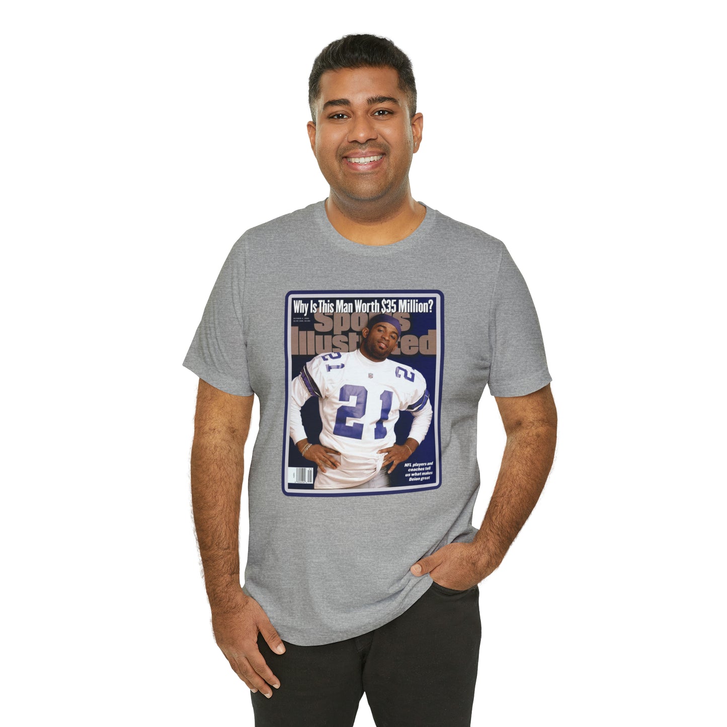 90s Throwback Dallas Cowboys Deion Sanders Sports Illustrated Magazine Unisex Jersey Short Sleeve Tee