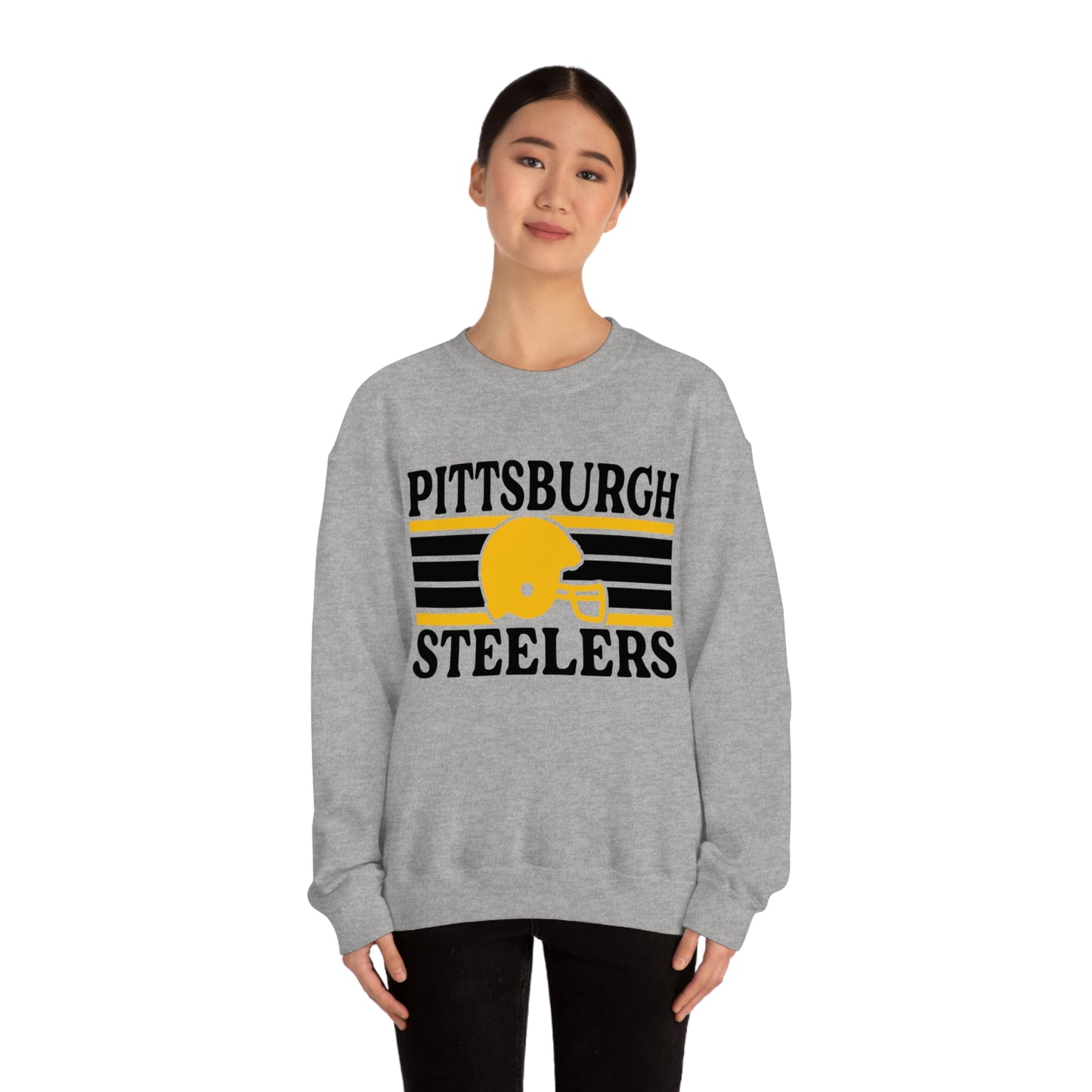 Retro Style Pittsburgh Football Unisex Heavy Blend Crewneck Sweatshirt