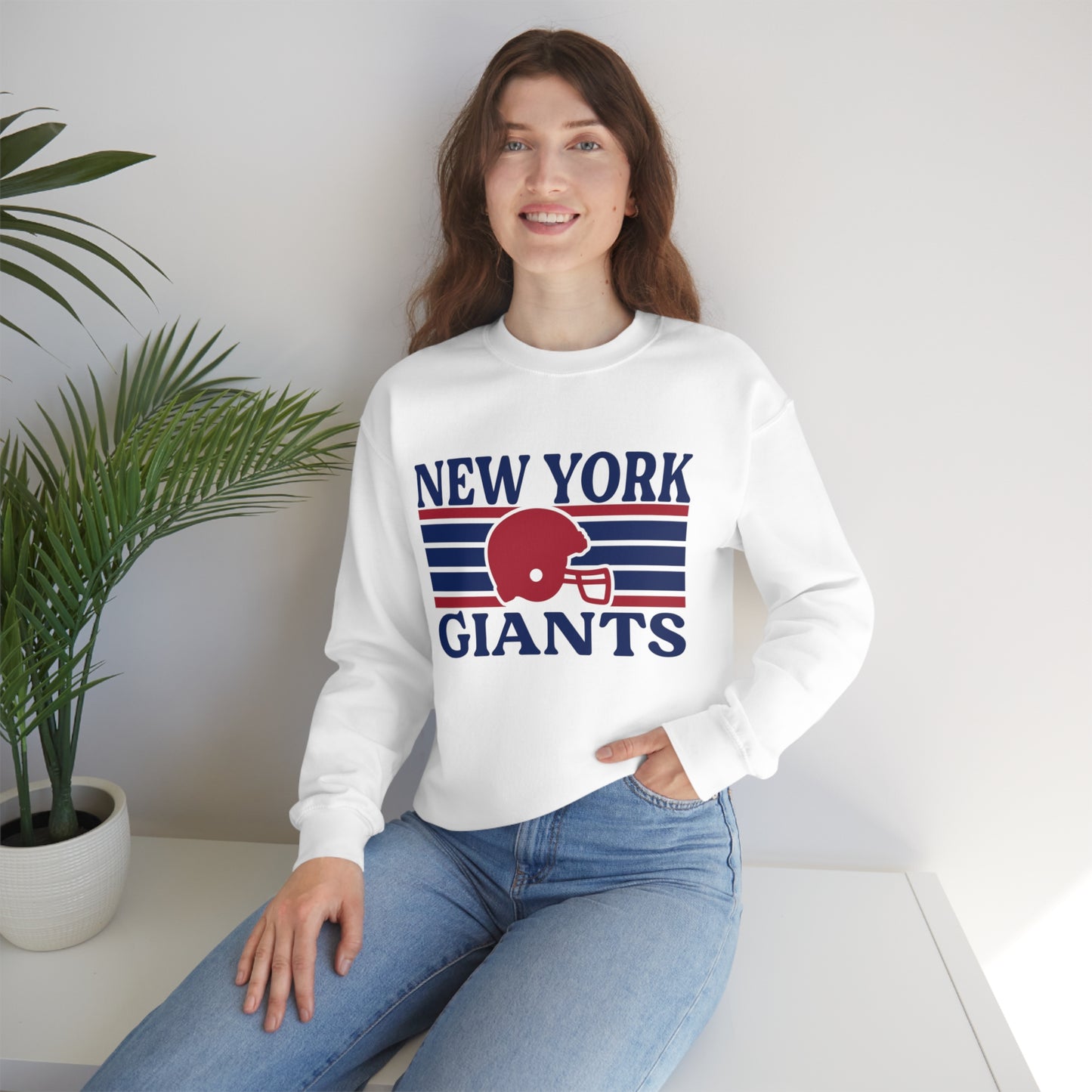 Retro Style New York Football Unisex Heavy Blend Crewneck Sweatshirt