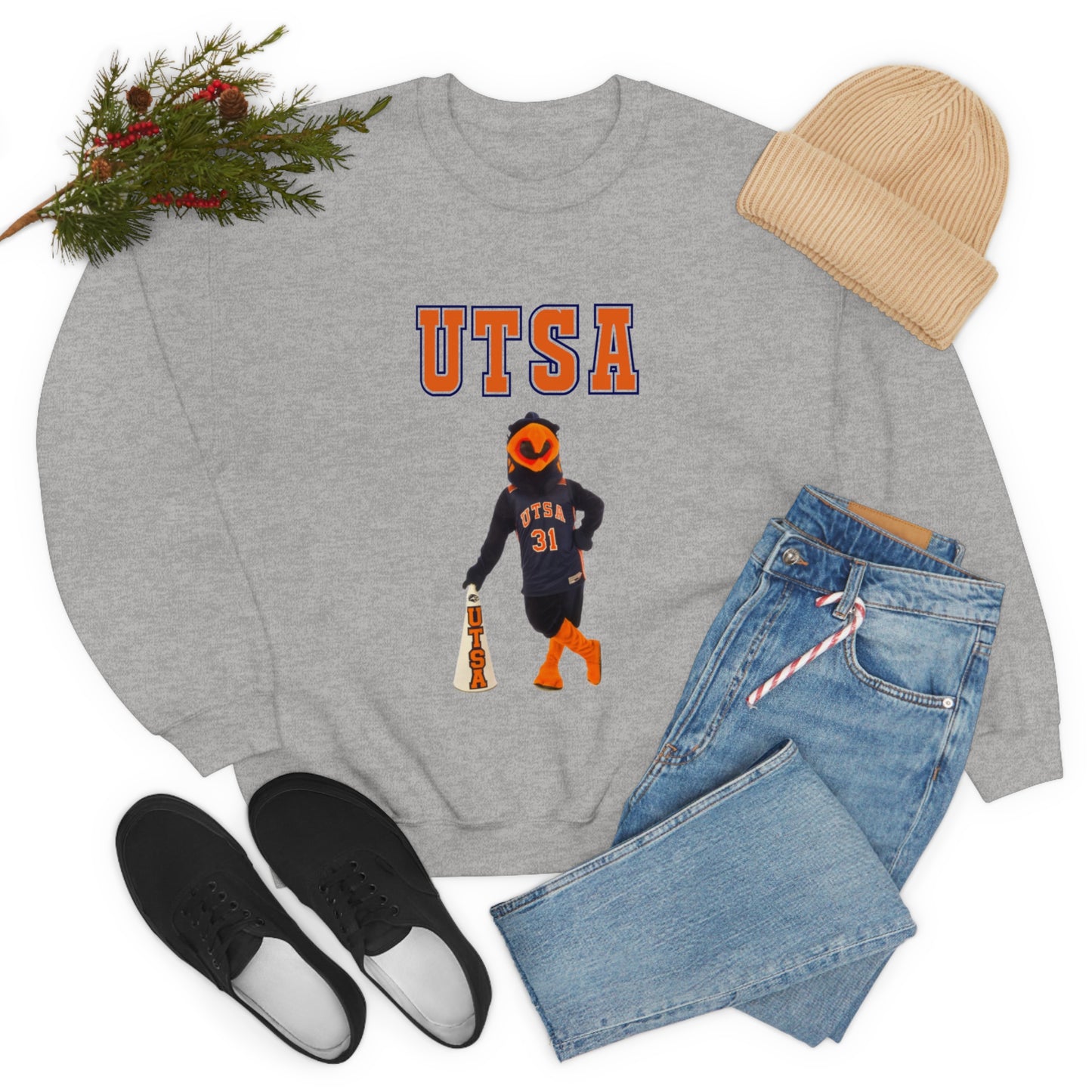 UTSA Mascot Roadrunner San Antonio Texas Unisex Heavy Blend Crewneck Sweatshirt