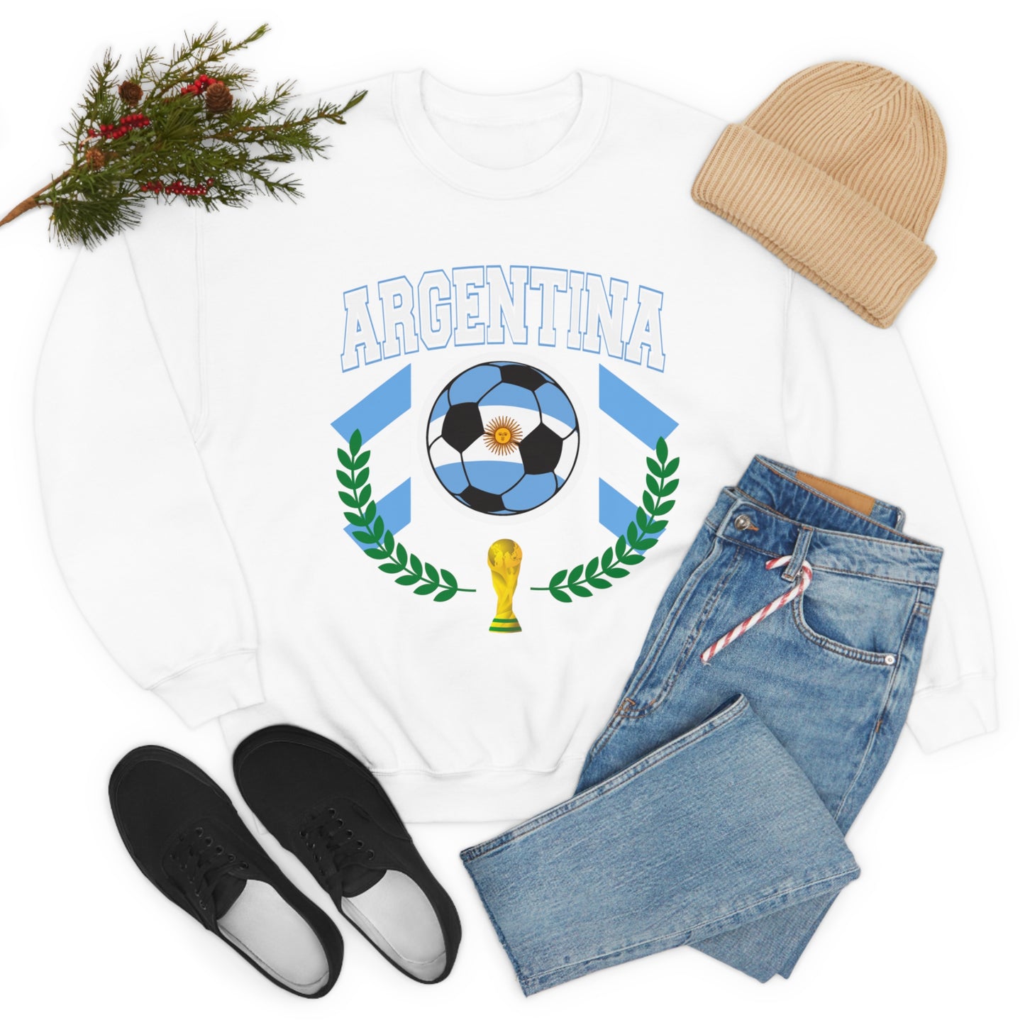 Argentina World Cup Soccer Unisex Heavy Blend Crewneck Sweatshirt