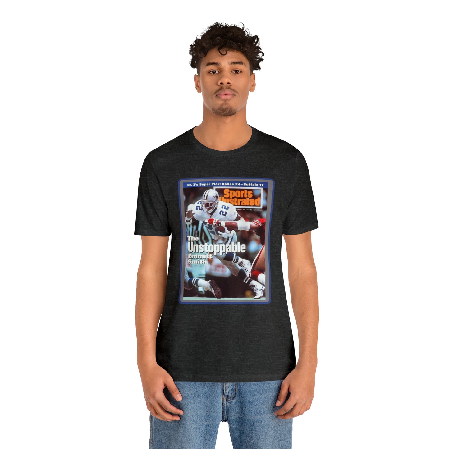 90s Throwback Dallas Cowboys Emmitt Smith v3 Sports Illustrated Magazine Unisex Jersey Short Sleeve Tee