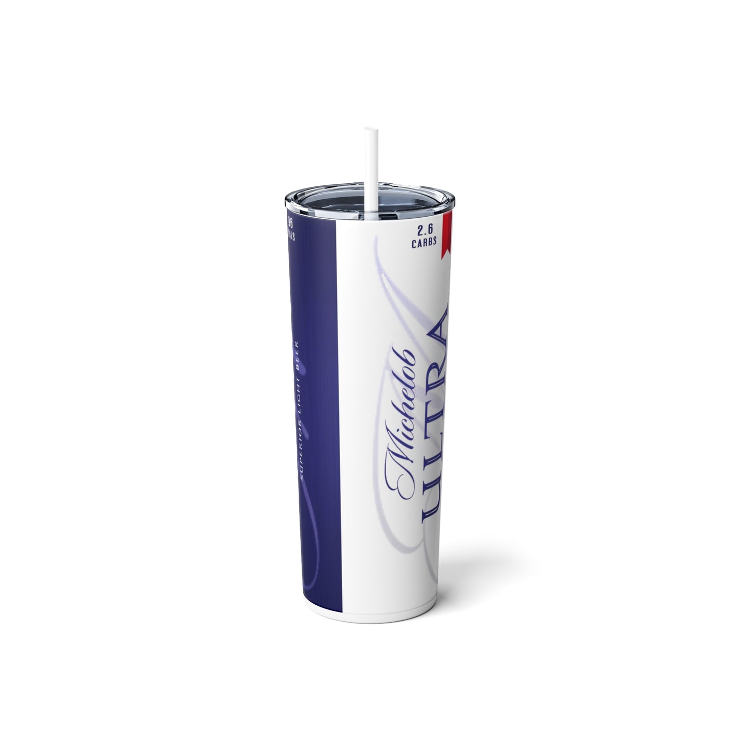 Beer Inspired Skinny Steel Tumbler with Straw, 20oz