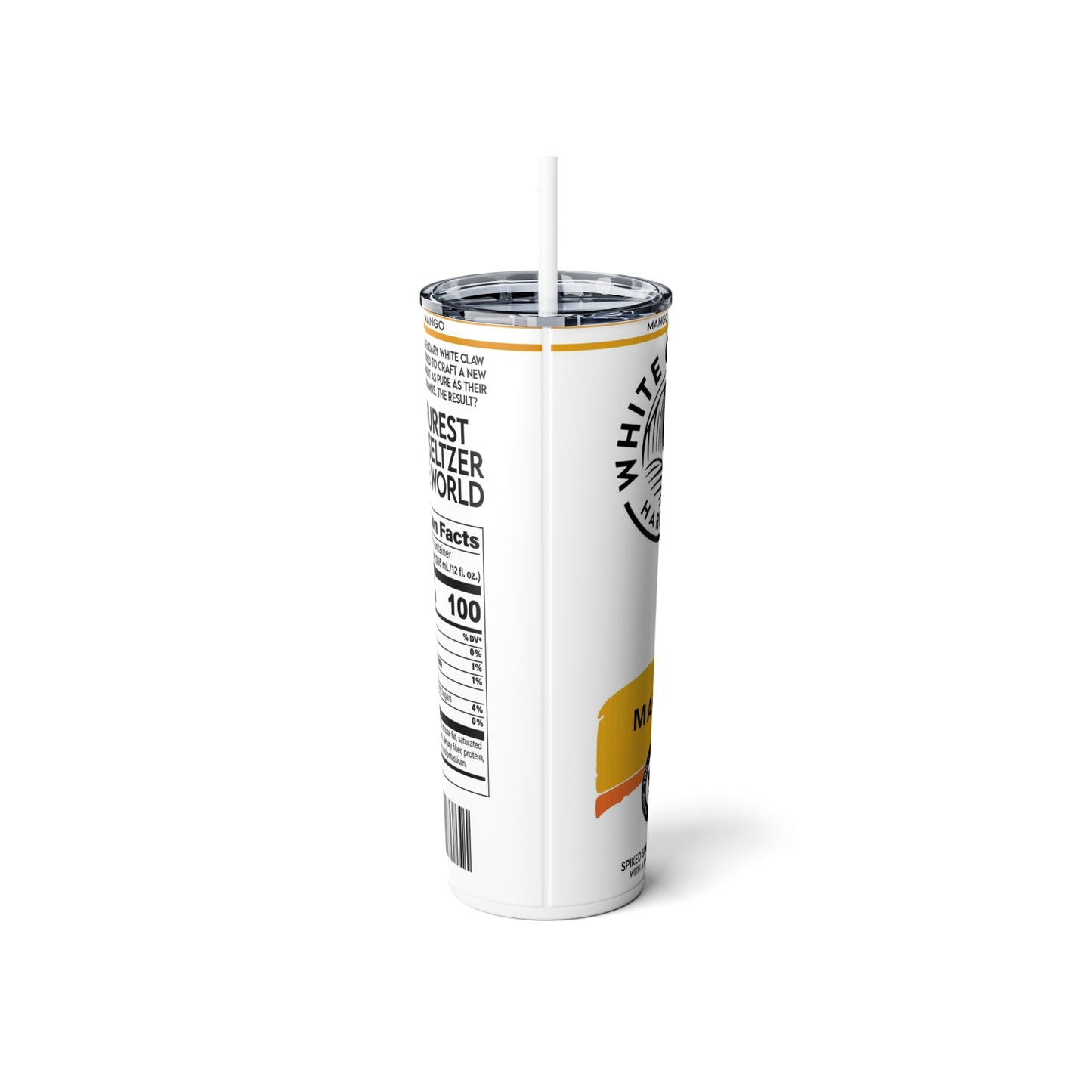 Seltzer Inspired Skinny Steel Tumbler with Straw, 20oz