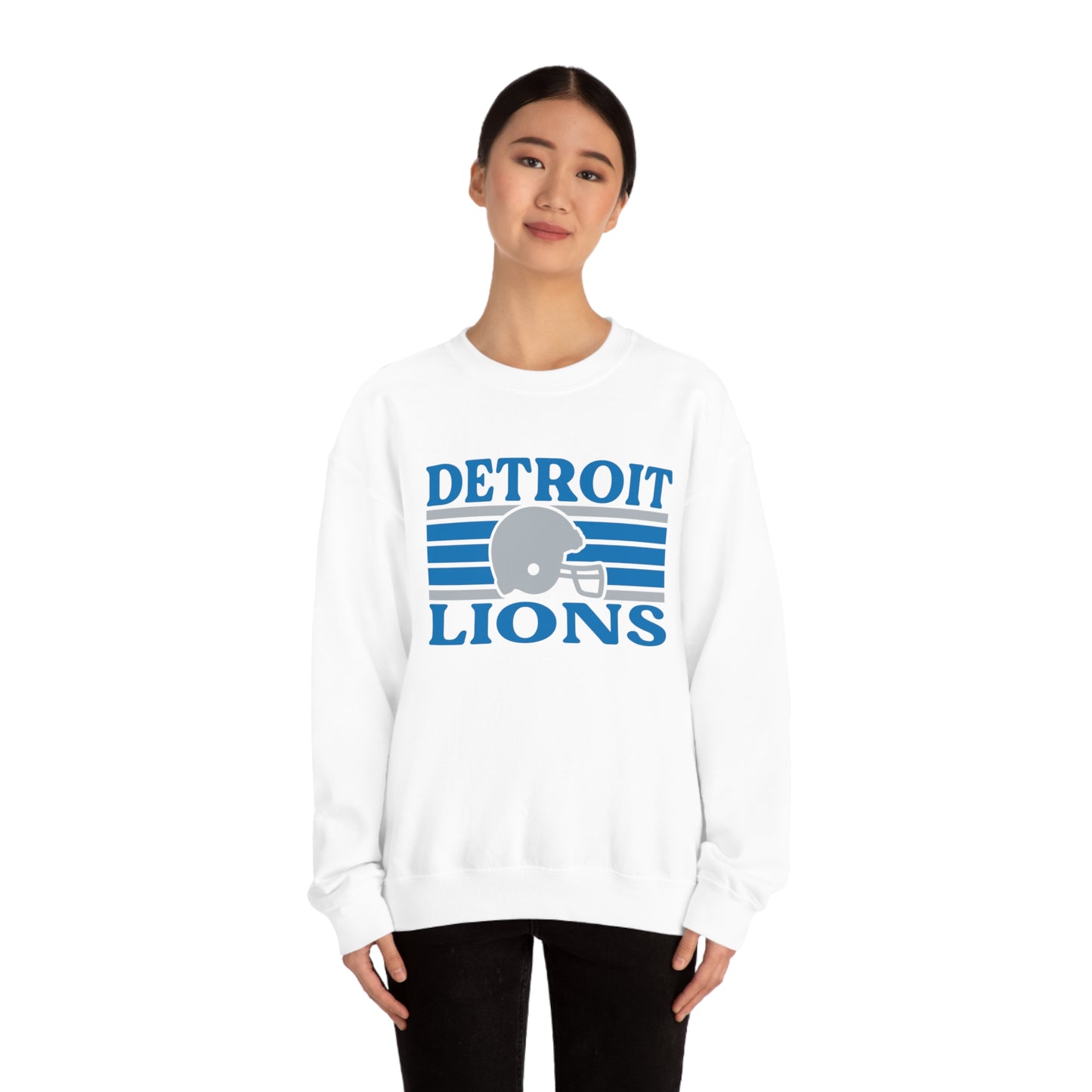 Retro Style Detroit Football Unisex Heavy Blend Crewneck Sweatshirt