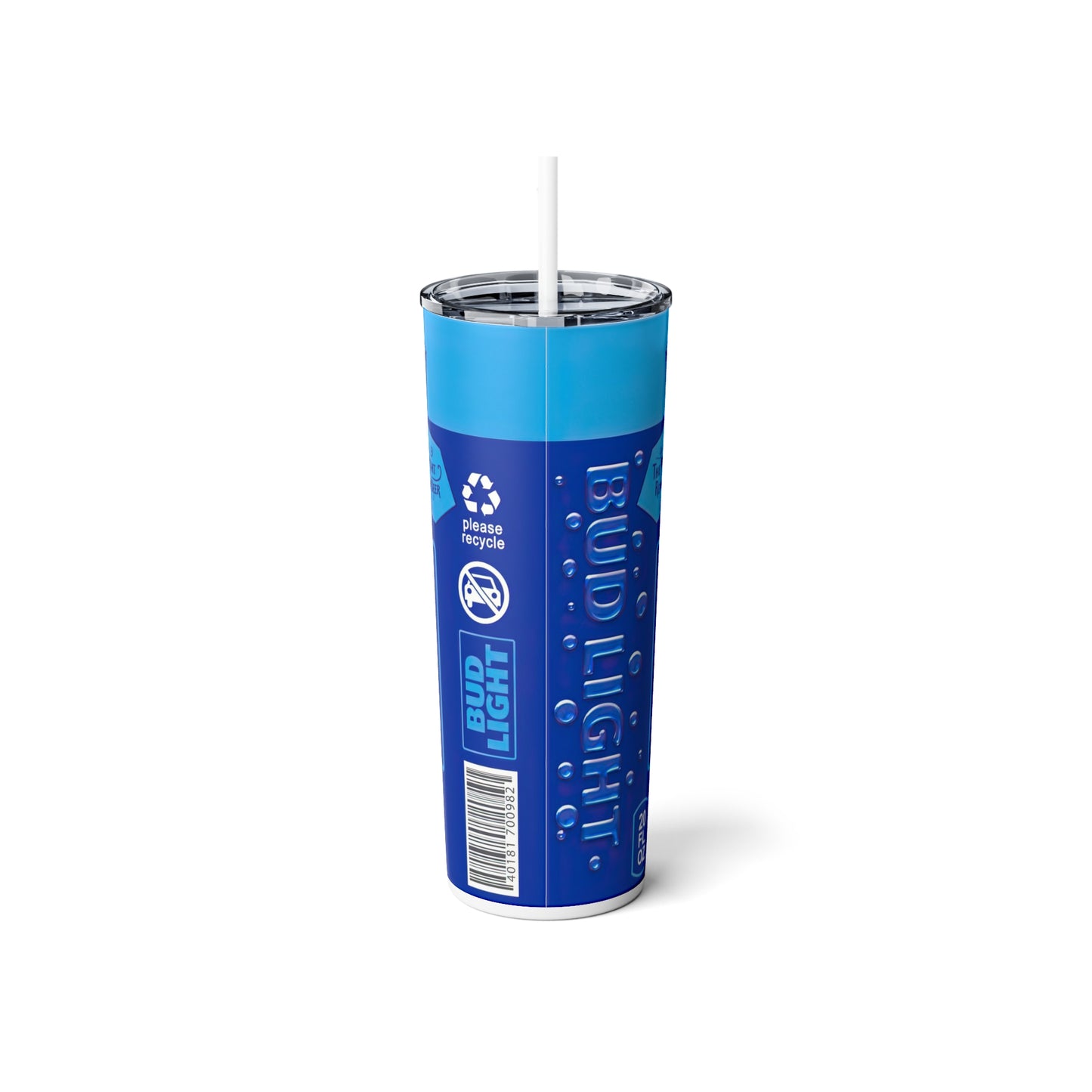 Beer Inspired Skinny Steel Tumbler with Straw, 20oz