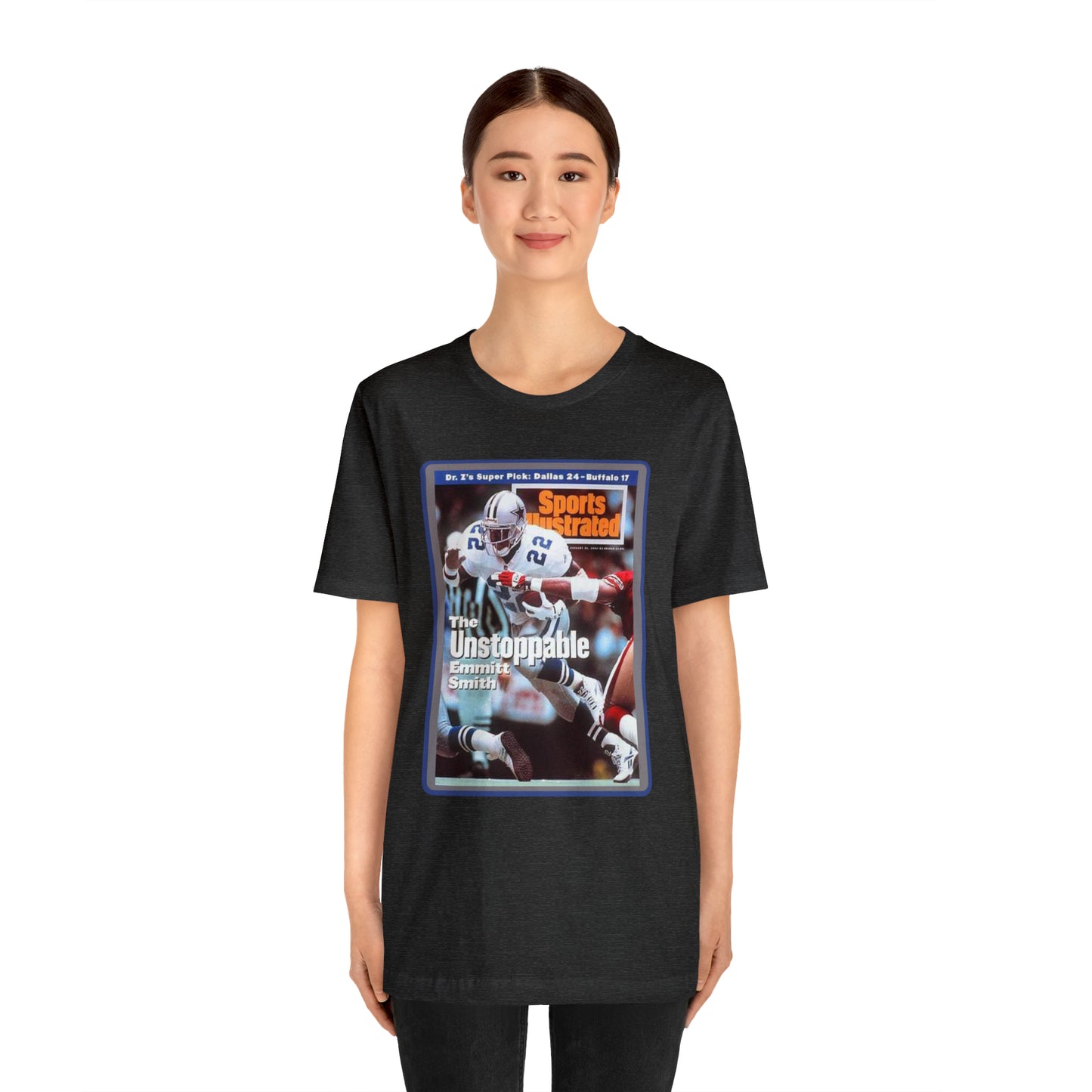 90s Throwback Dallas Cowboys Emmitt Smith v3 Sports Illustrated Magazine Unisex Jersey Short Sleeve Tee