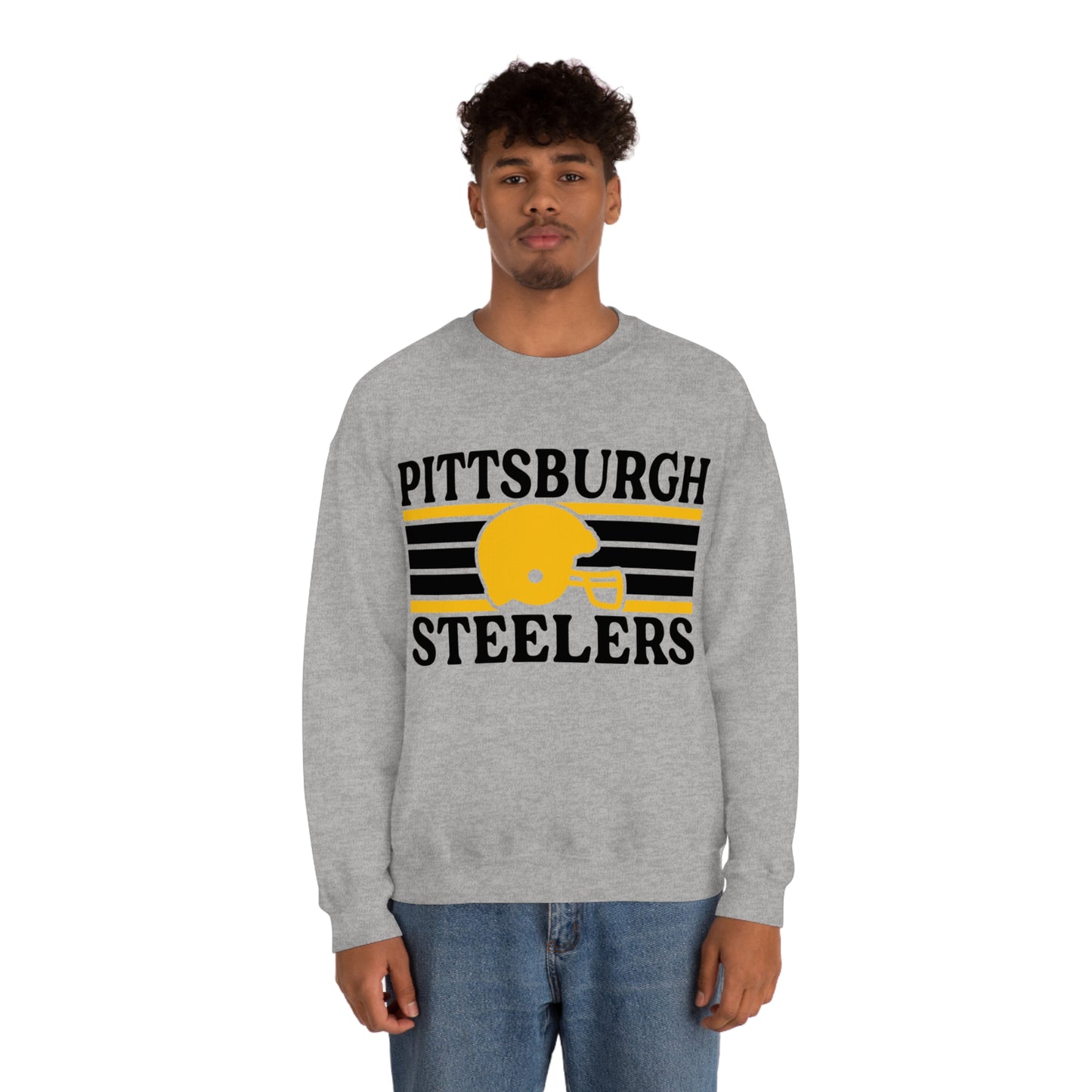 Retro Style Pittsburgh Football Unisex Heavy Blend Crewneck Sweatshirt