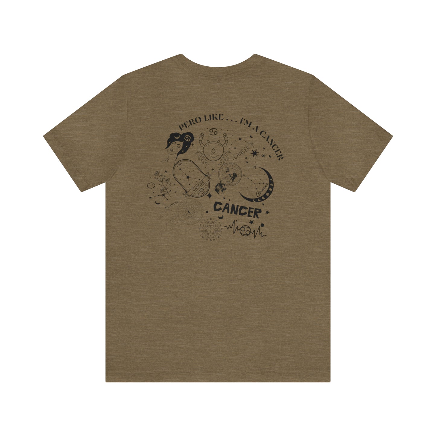 Zodiac Cancer - Astrology Unisex Jersey Short Sleeve Tee Front/Back Print