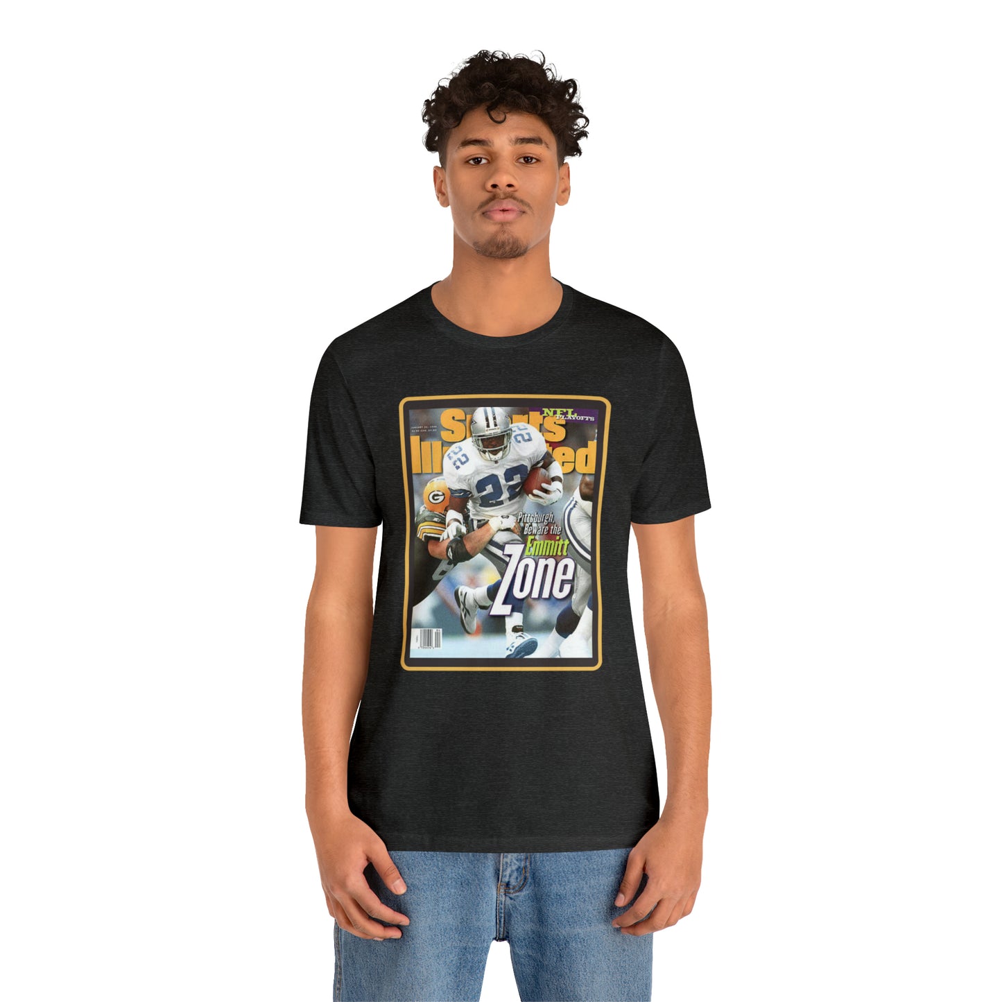 90s Throwback Dallas Cowboys Emmitt Smith Sports Illustrated Magazine Unisex Jersey Short Sleeve Tee