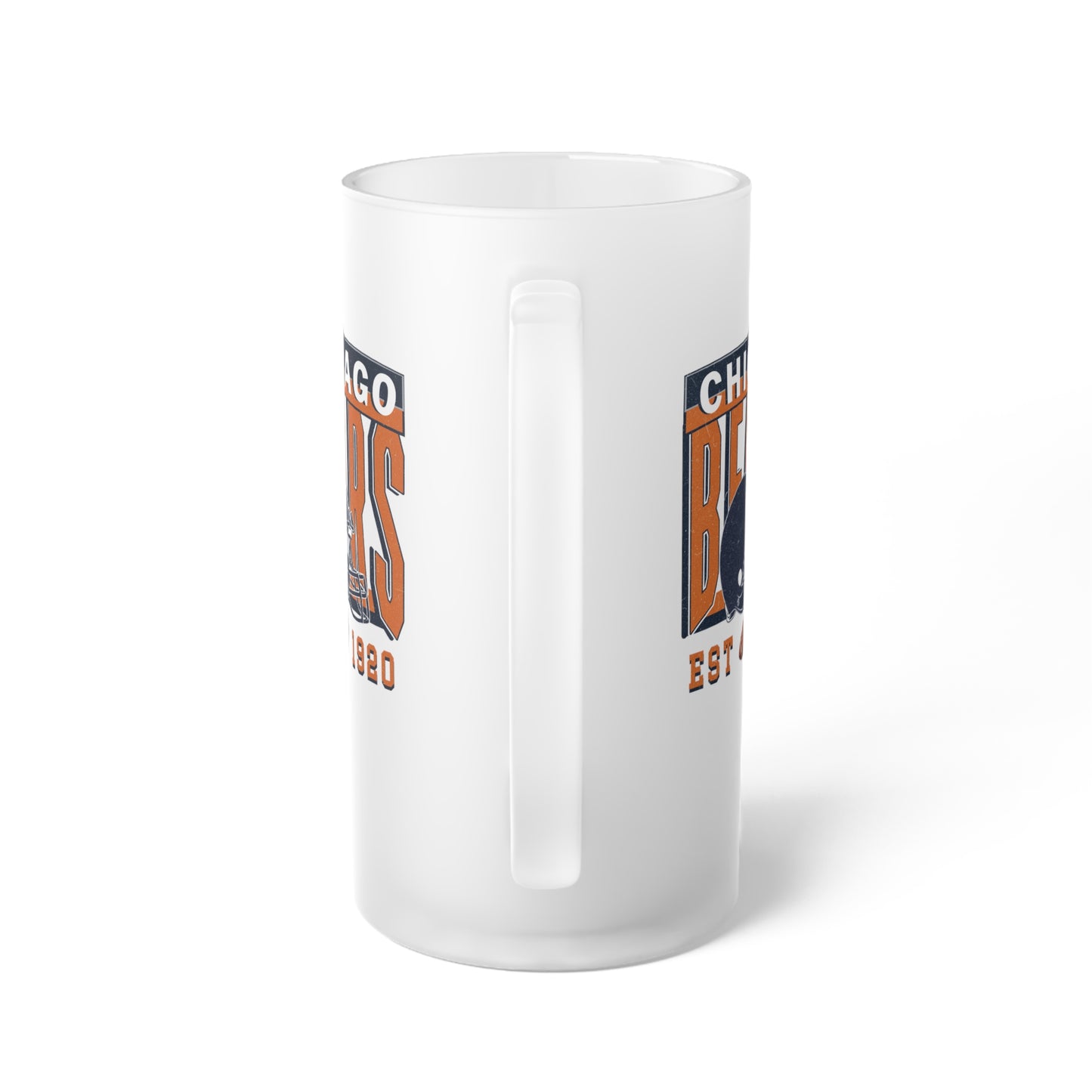 Chicago Football Frosted Glass Beer Mug