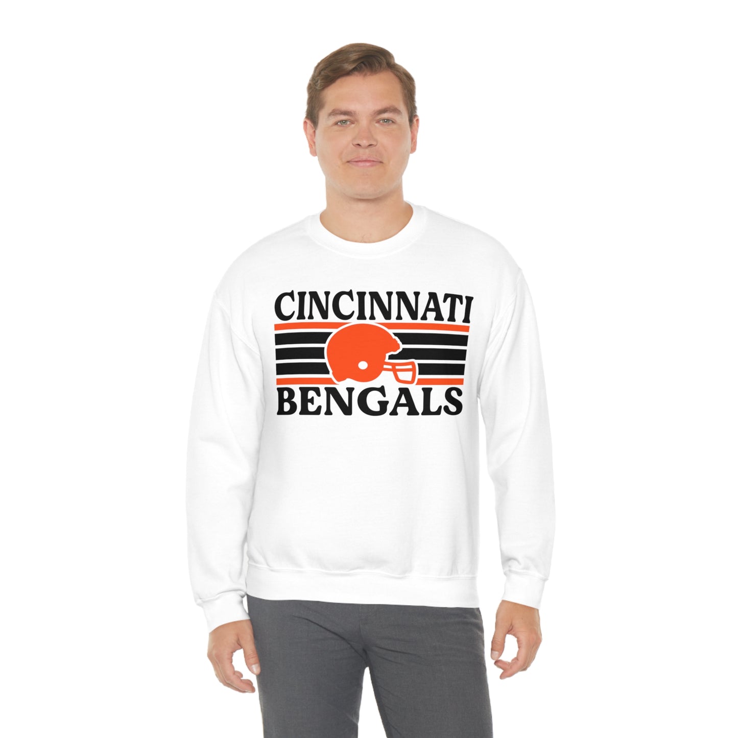 Retro Style Cincinnati Football Unisex Heavy Blend Crewneck Sweatshirt