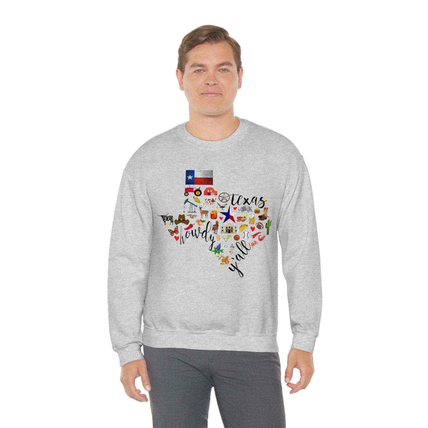 Texas Love Unisex Heavy Blend Crewneck Sweatshirt