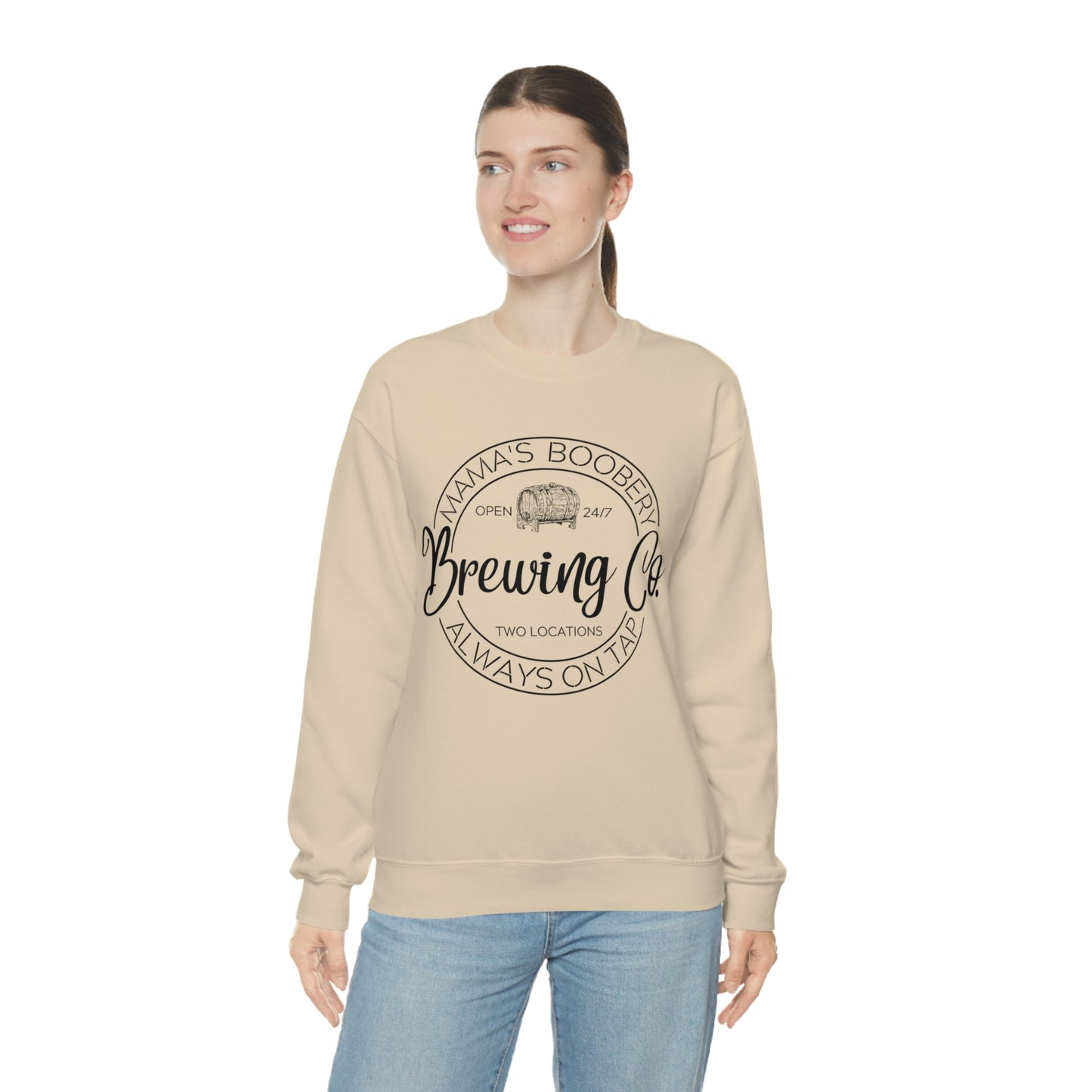Moms Boobery Brewery Unisex DryBlend® Crewneck Sweatshirt