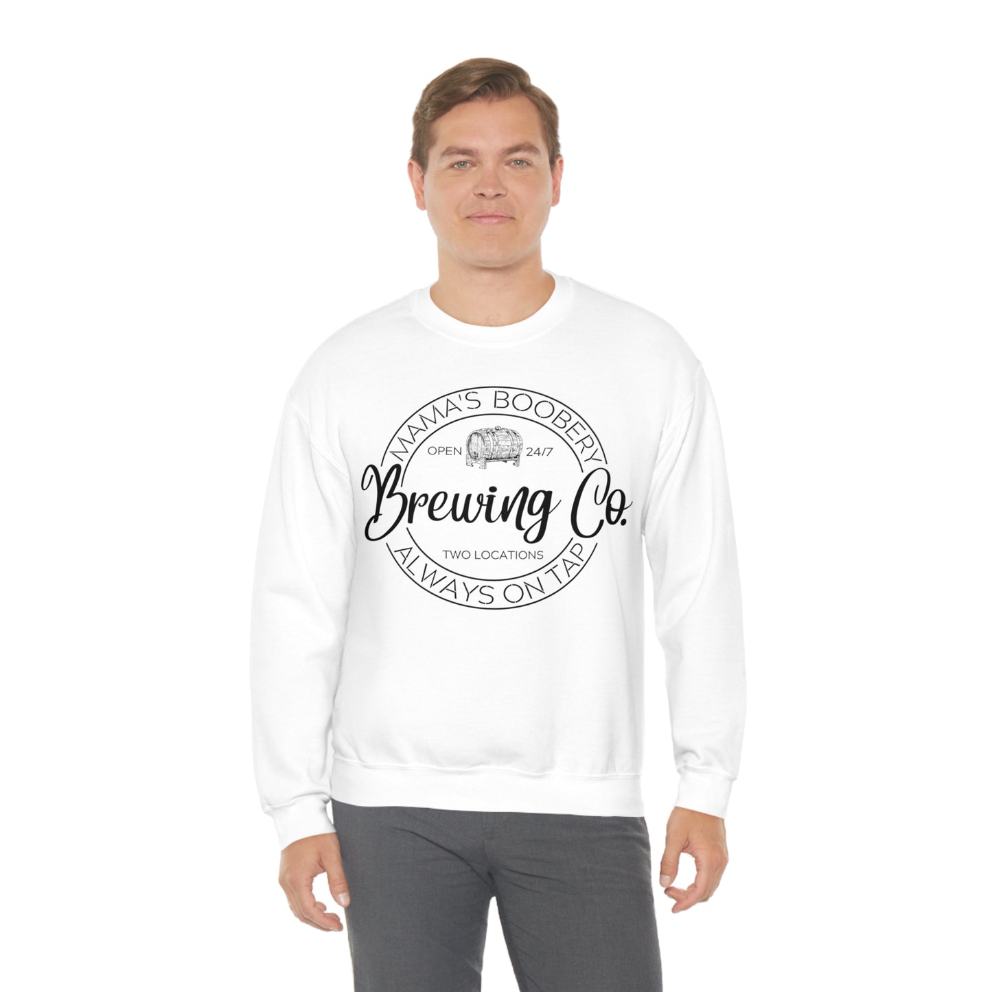 Moms Boobery Brewery Unisex DryBlend® Crewneck Sweatshirt
