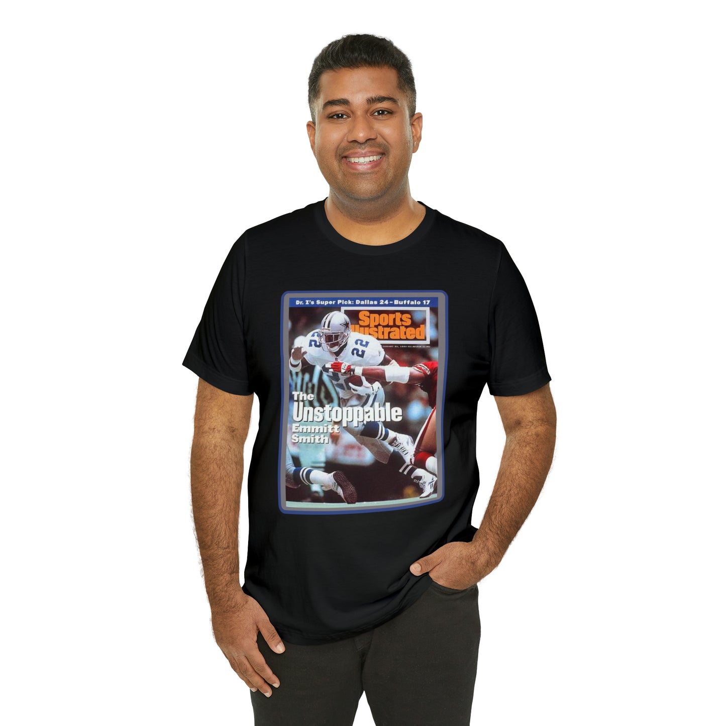 90s Throwback Dallas Cowboys Emmitt Smith v3 Sports Illustrated Magazine Unisex Jersey Short Sleeve Tee