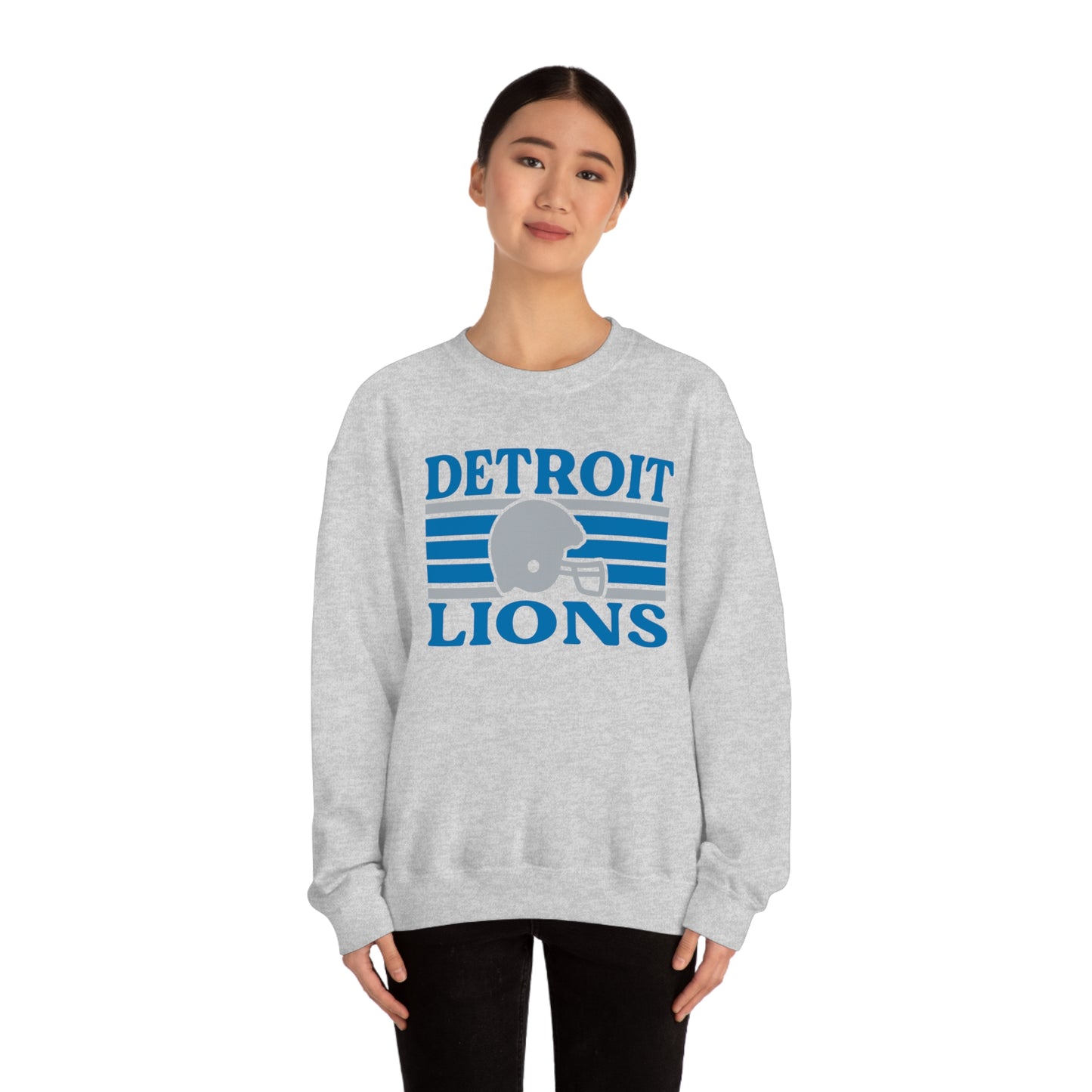 Retro Style Detroit Football Unisex Heavy Blend Crewneck Sweatshirt