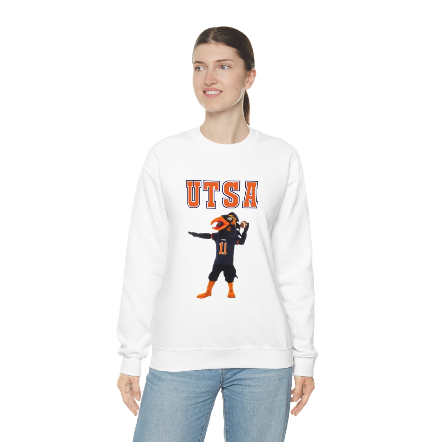 UTSA Mascot Roadrunner San Antonio Texas Unisex Heavy Blend Crewneck Sweatshirt