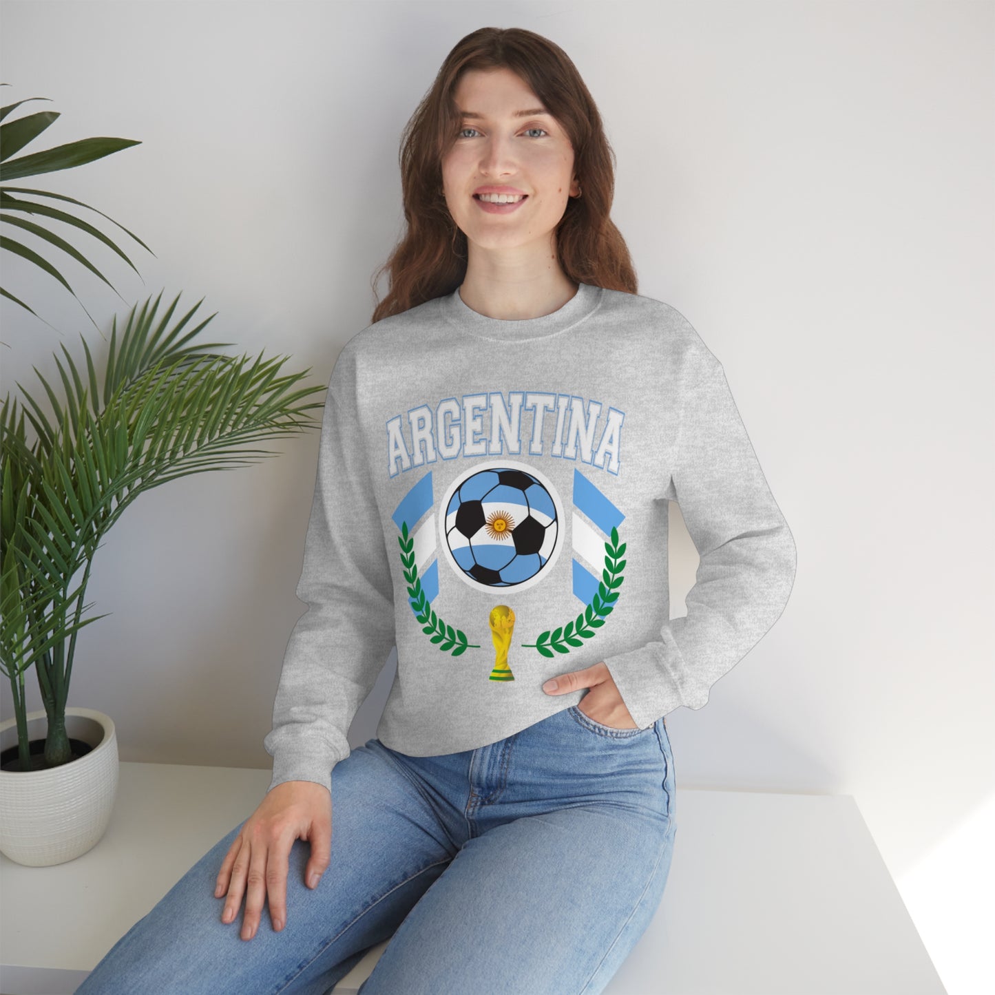Argentina World Cup Soccer Unisex Heavy Blend Crewneck Sweatshirt