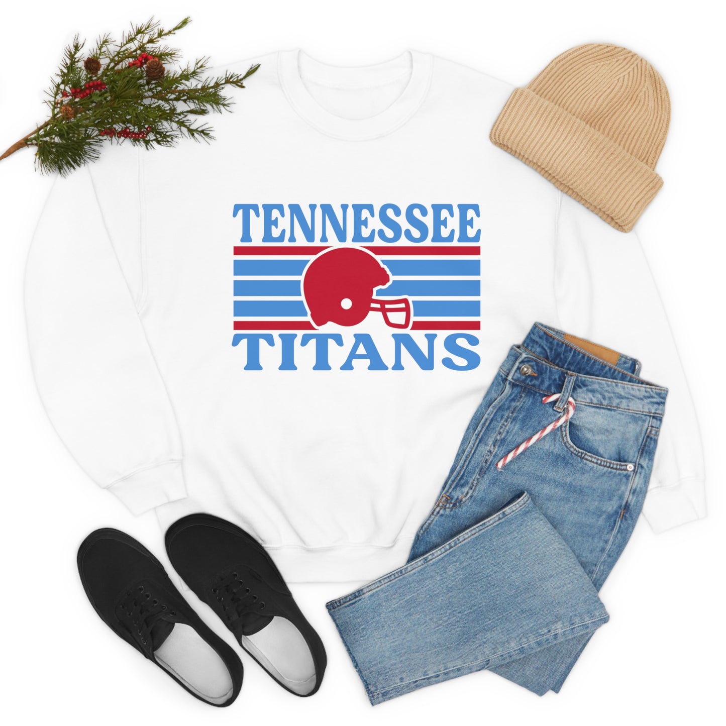Retro Style Tennessee Football Unisex Heavy Blend Crewneck Sweatshirt