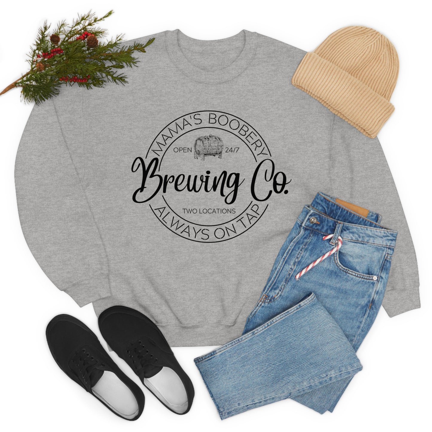 Moms Boobery Brewery Unisex DryBlend® Crewneck Sweatshirt