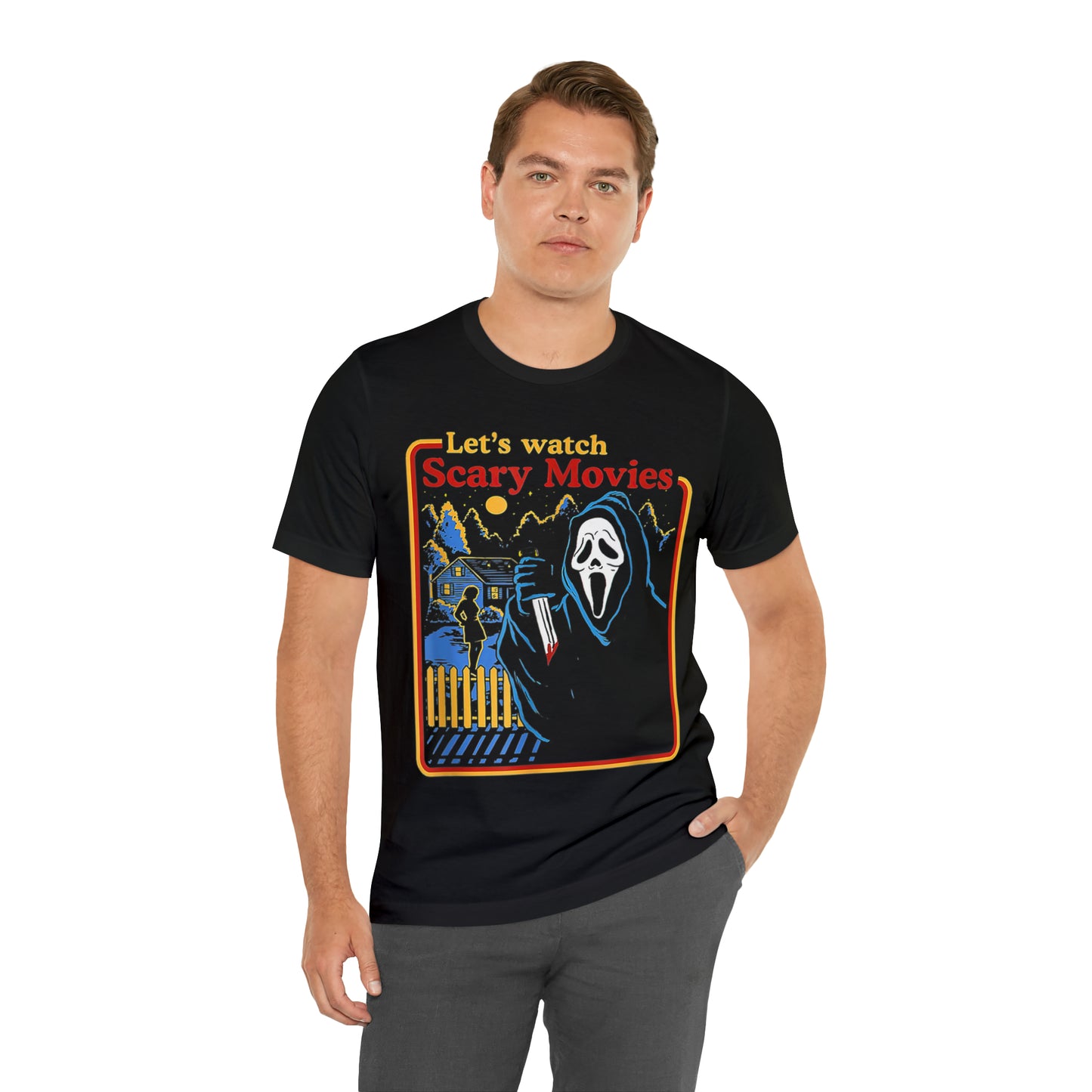 Scream Let's Watch Scary Movies | Unisex Jersey Short Sleeve Tee