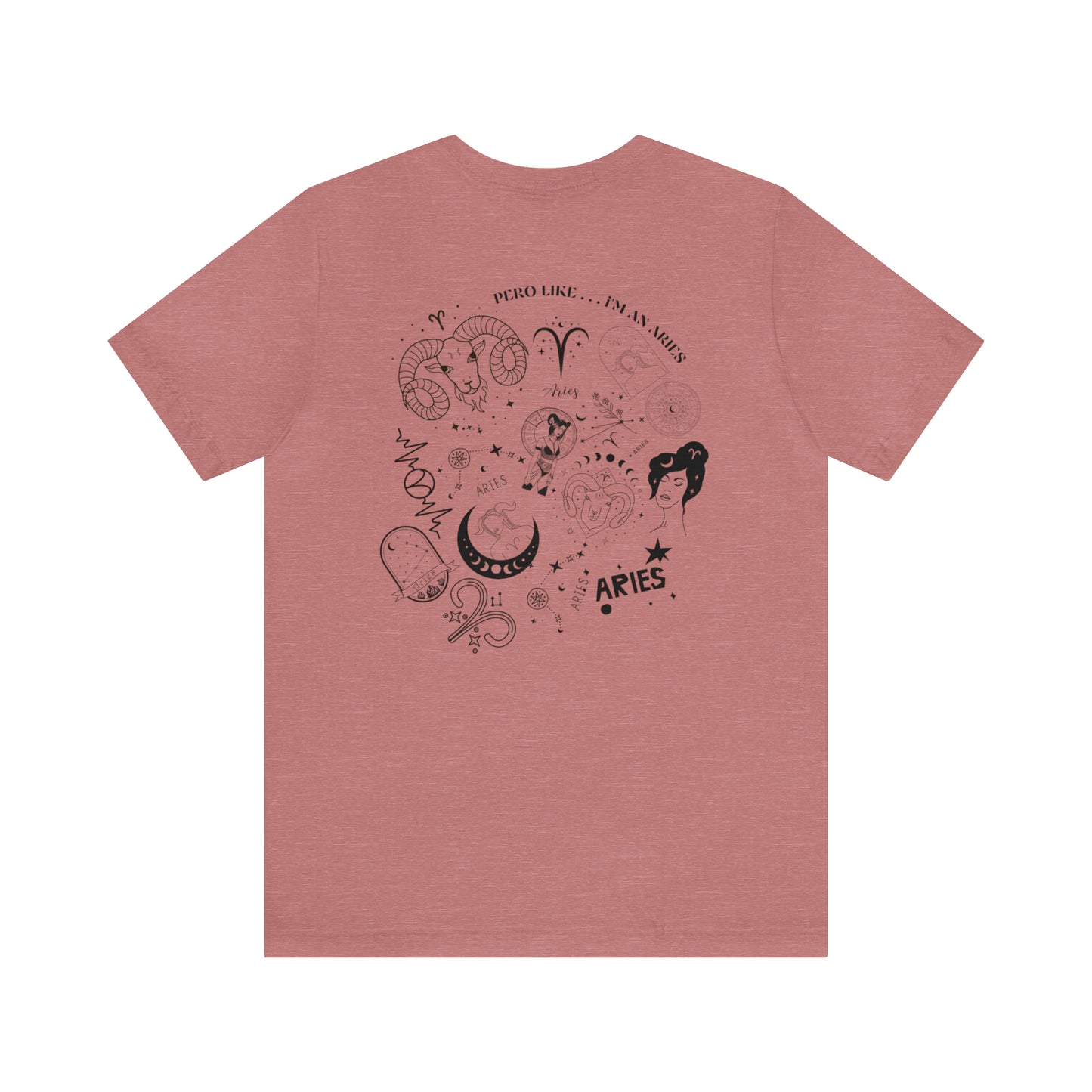 Zodiac Aries - Astrology Unisex Jersey Short Sleeve Tee Front/Back Print
