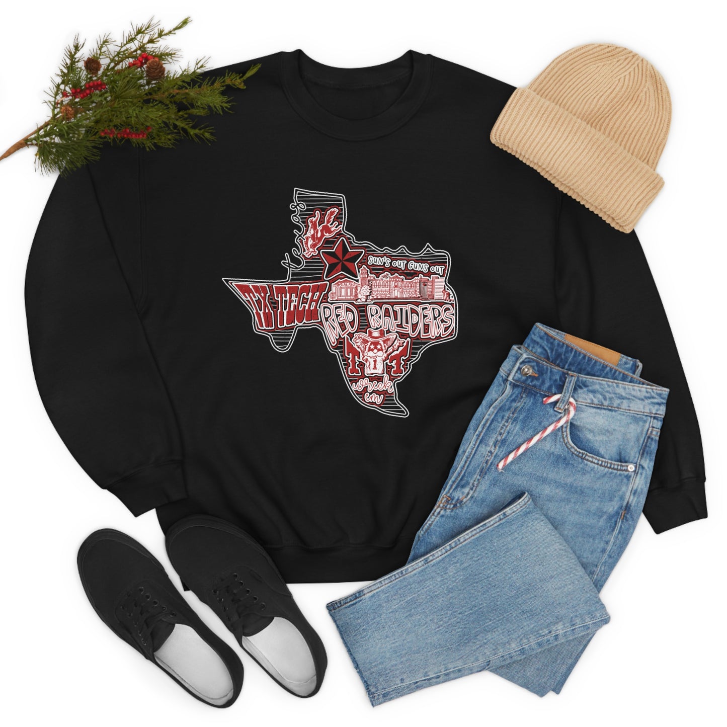 Texas Tech Lubbock Football Unisex Heavy Blend Crewneck Sweatshirt