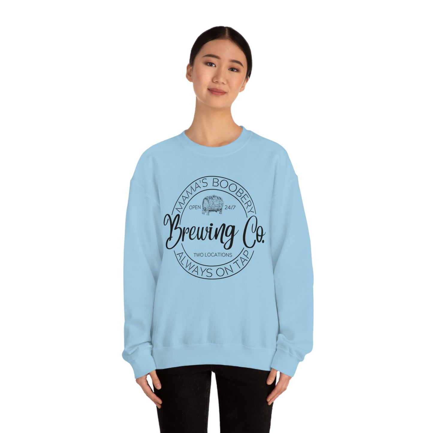 Moms Boobery Brewery Unisex DryBlend® Crewneck Sweatshirt