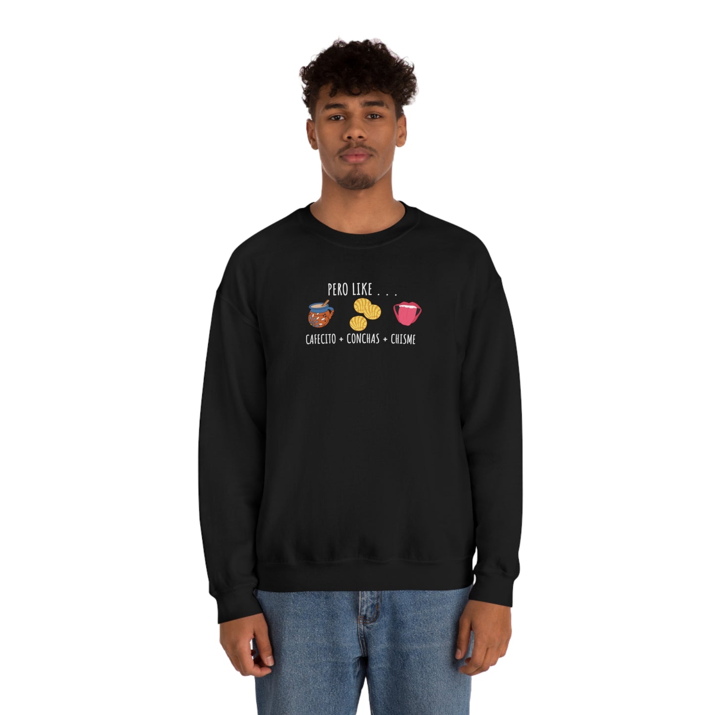 Cafecito Conchas Chisme Unisex Heavy Blend Crewneck Sweatshirt