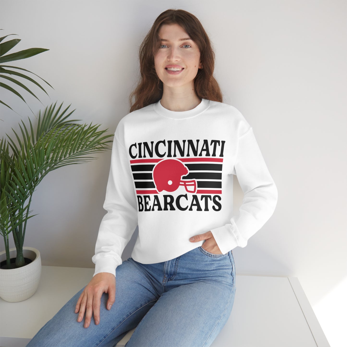 Retro Style Bearcats Football Unisex Heavy Blend Crewneck Sweatshirt