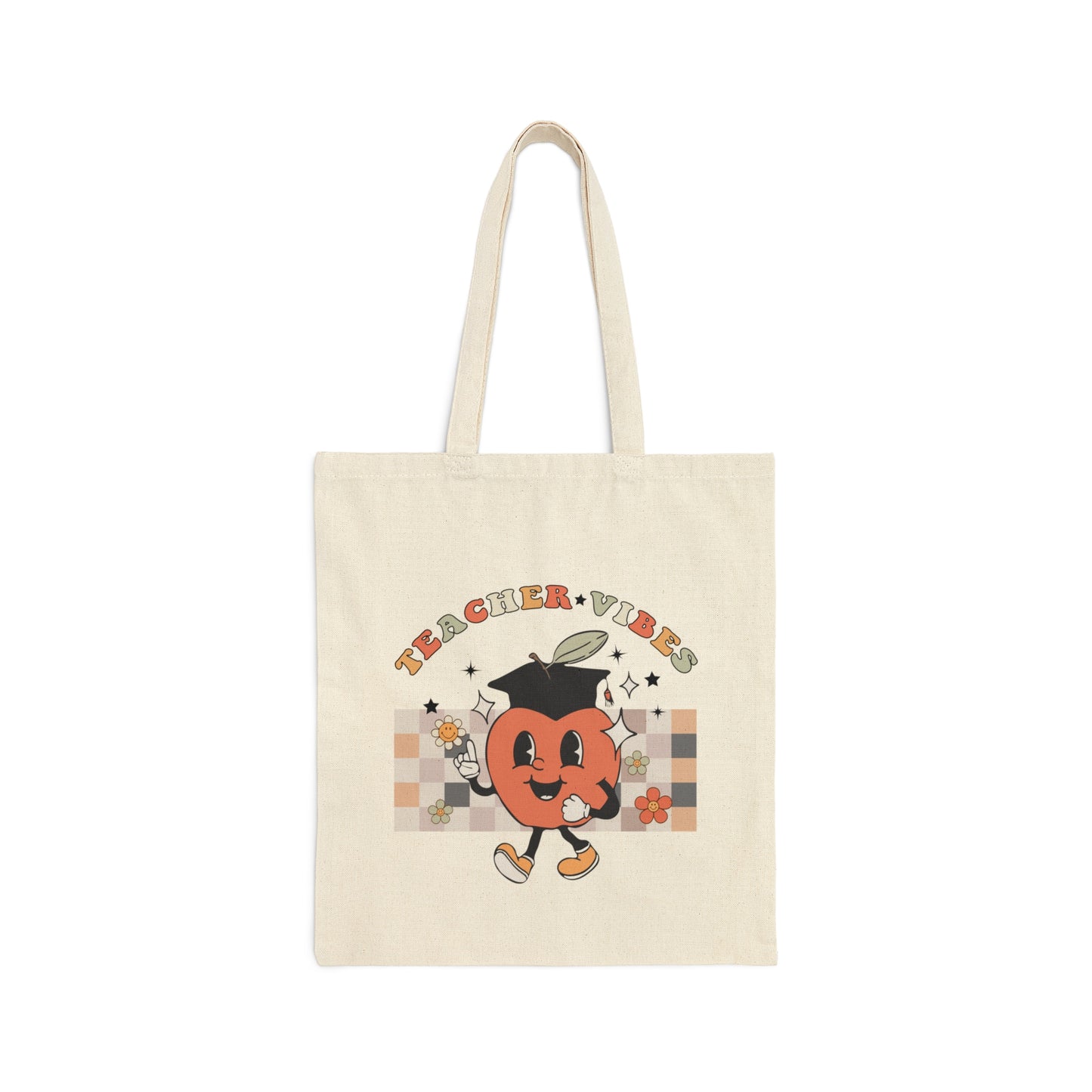 Teacher Vibes Canvas Tote Bag