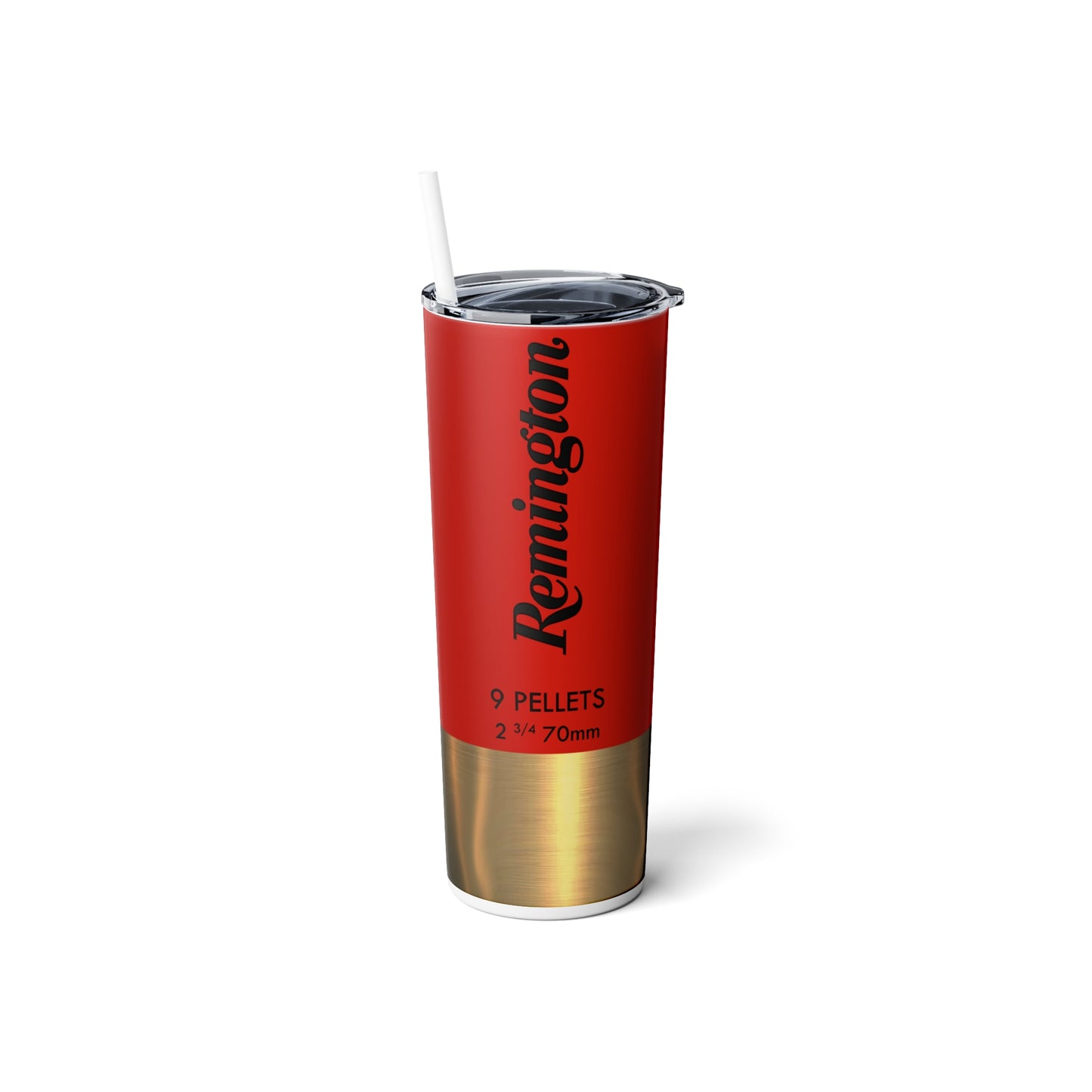 Remington Shotgun Shell Red Skinny Steel Tumbler with Straw, 20oz