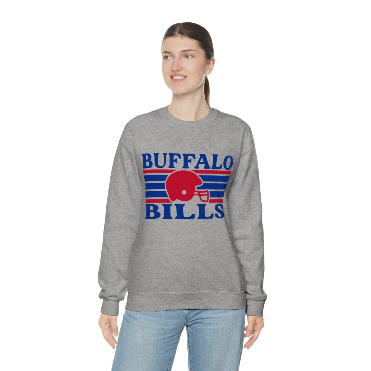 Retro Style Buffalo Football Unisex Heavy Blend Crewneck Sweatshirt