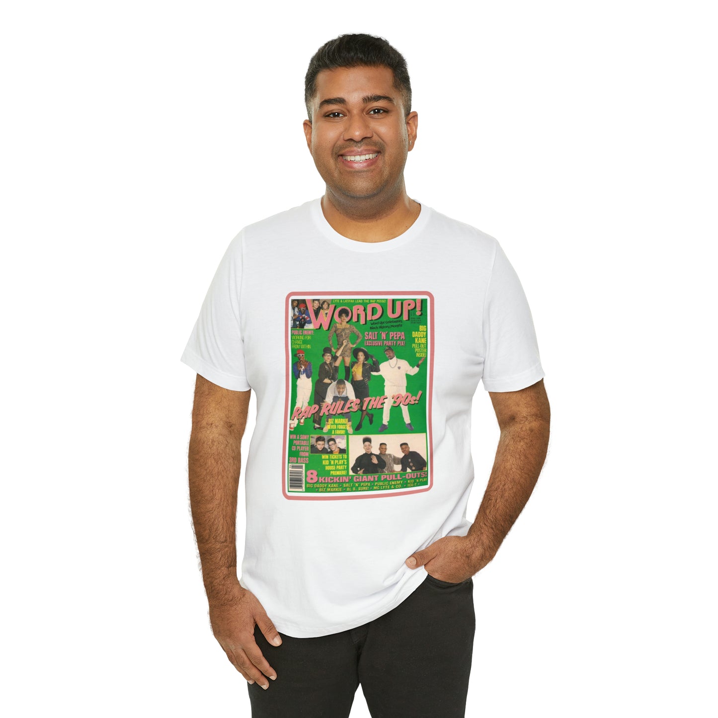 90s Throwback Word Up Magazine Unisex Jersey Short Sleeve Tee