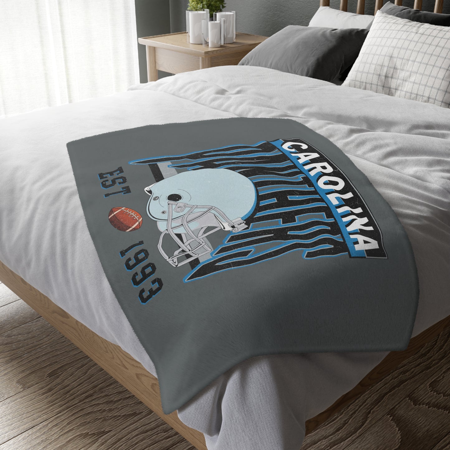 Carolina Football Velveteen Minky Throw Blanket