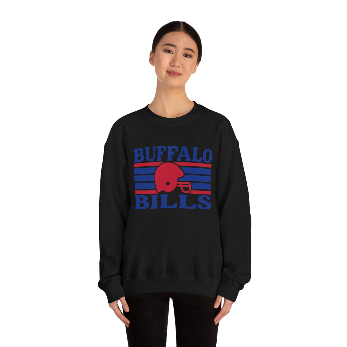Retro Style Buffalo Football Unisex Heavy Blend Crewneck Sweatshirt