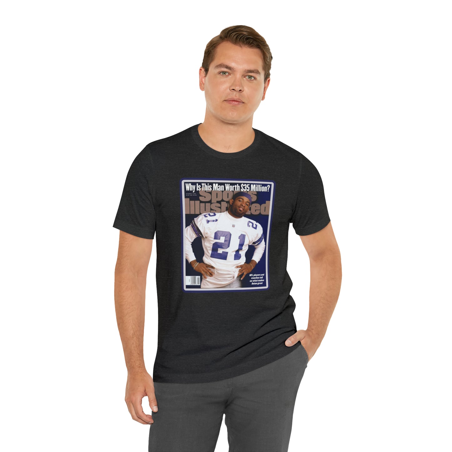 90s Throwback Dallas Cowboys Deion Sanders Sports Illustrated Magazine Unisex Jersey Short Sleeve Tee