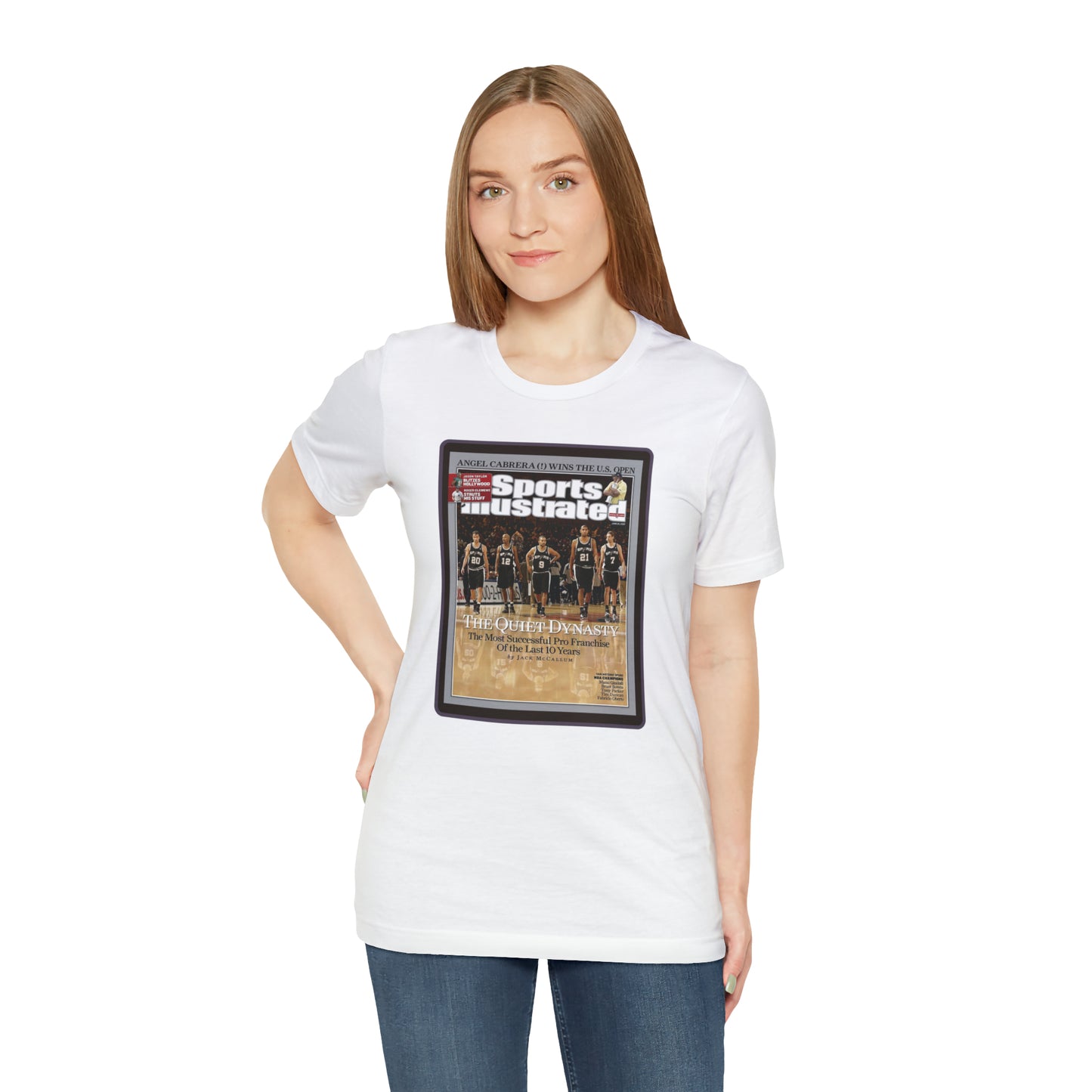 90s Throwback Spurs Basketball Sports Illustrated Unisex Jersey Short Sleeve Tee
