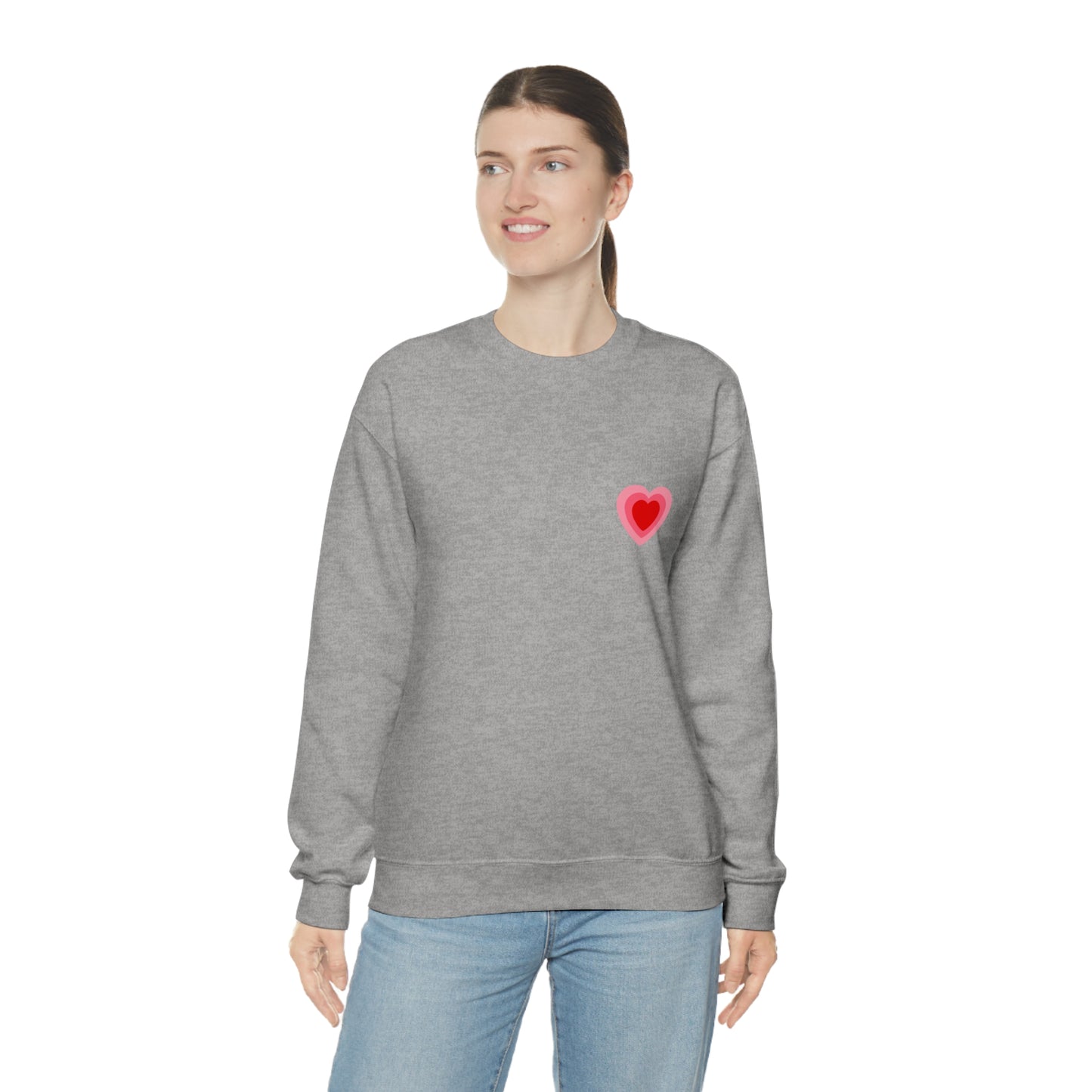 Heart Thick Thighs Love Vibes Valentines Day Unisex Heavy Blend Crewneck Sweatshirt Front/Back Print