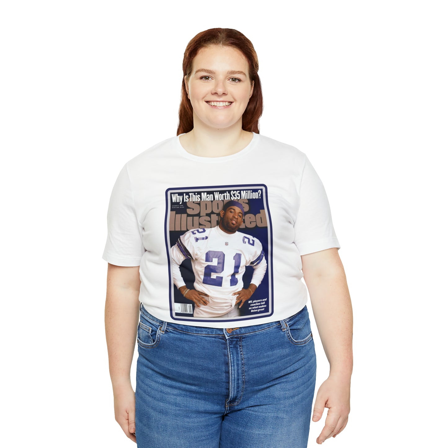 90s Throwback Dallas Cowboys Deion Sanders Sports Illustrated Magazine Unisex Jersey Short Sleeve Tee
