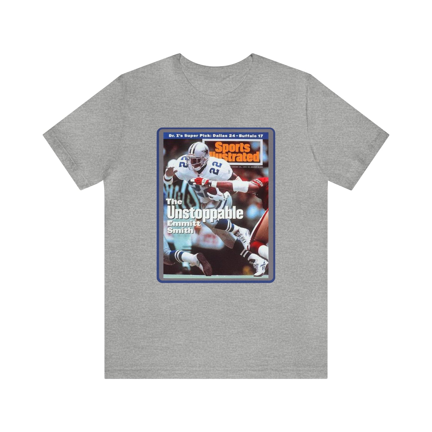 90s Throwback Dallas Cowboys Emmitt Smith v3 Sports Illustrated Magazine Unisex Jersey Short Sleeve Tee